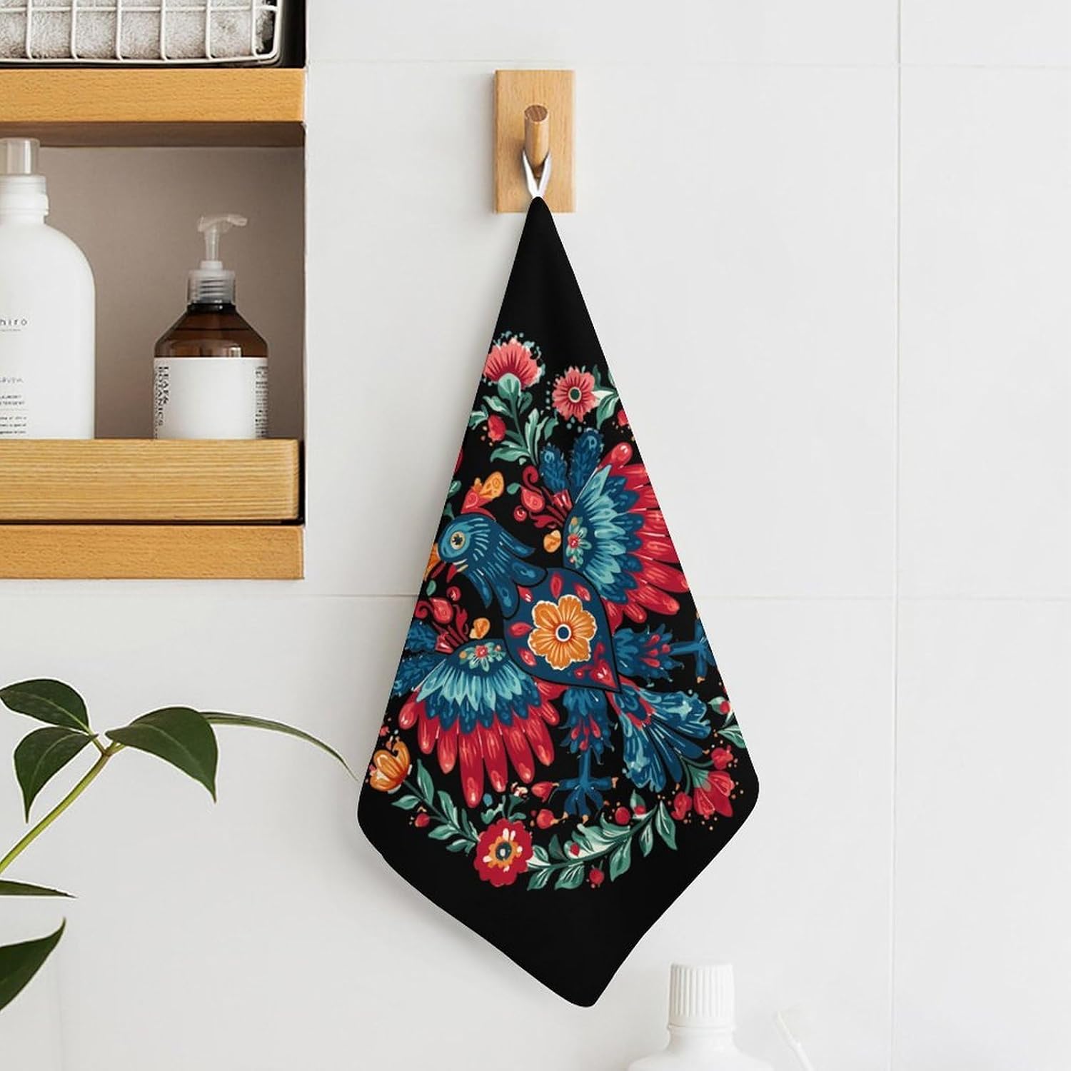Polish Ea-gles Folk Art Hand Towels for Bathroom Handkerchief | Absorbent,with Hanging Loop,Kitchen Towels,for Home Hotel,Soft
