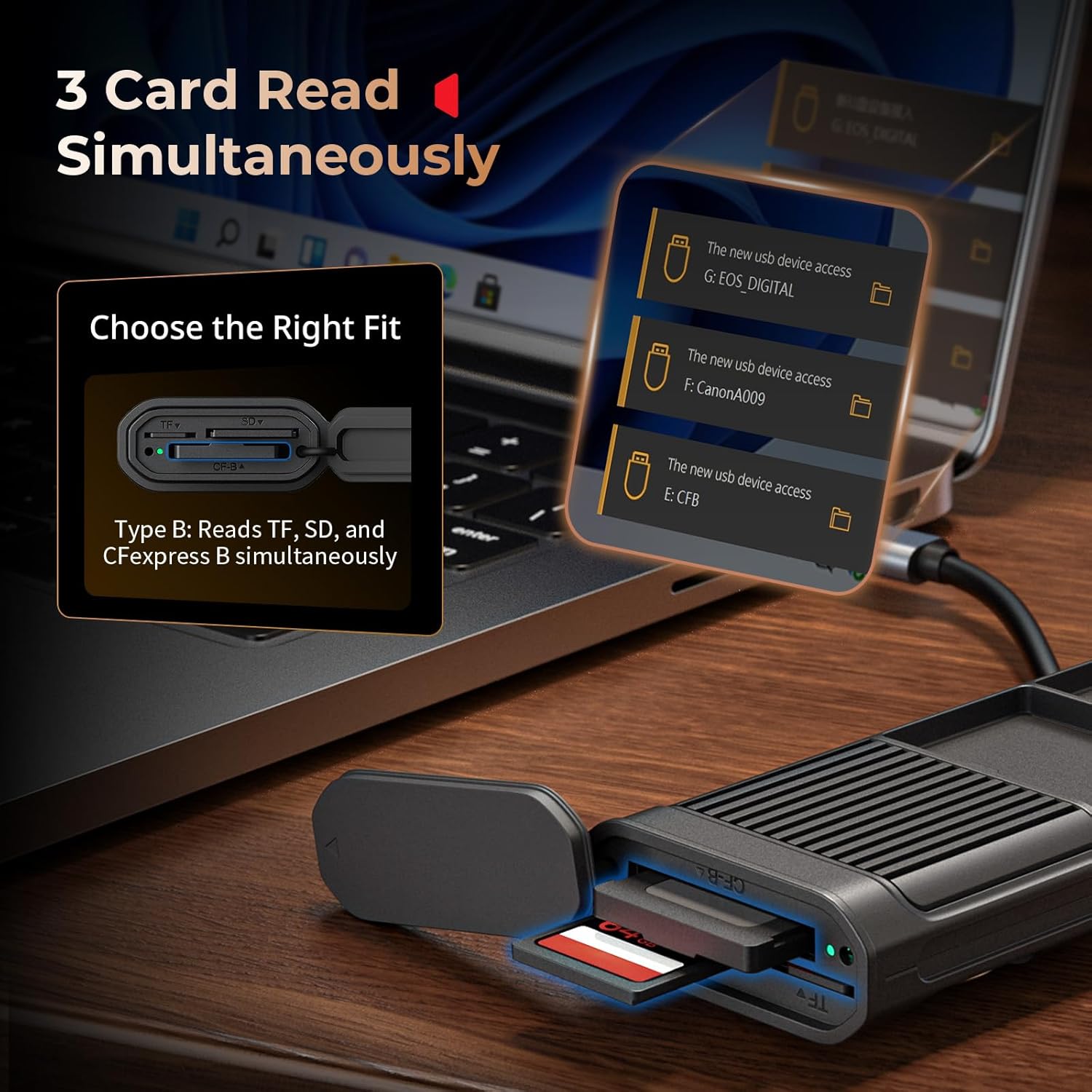 SMALLRIG Memory Card Holder Case 15 Slots+Multifunctional Card Reader & Card Holder (CFexpress Type B)