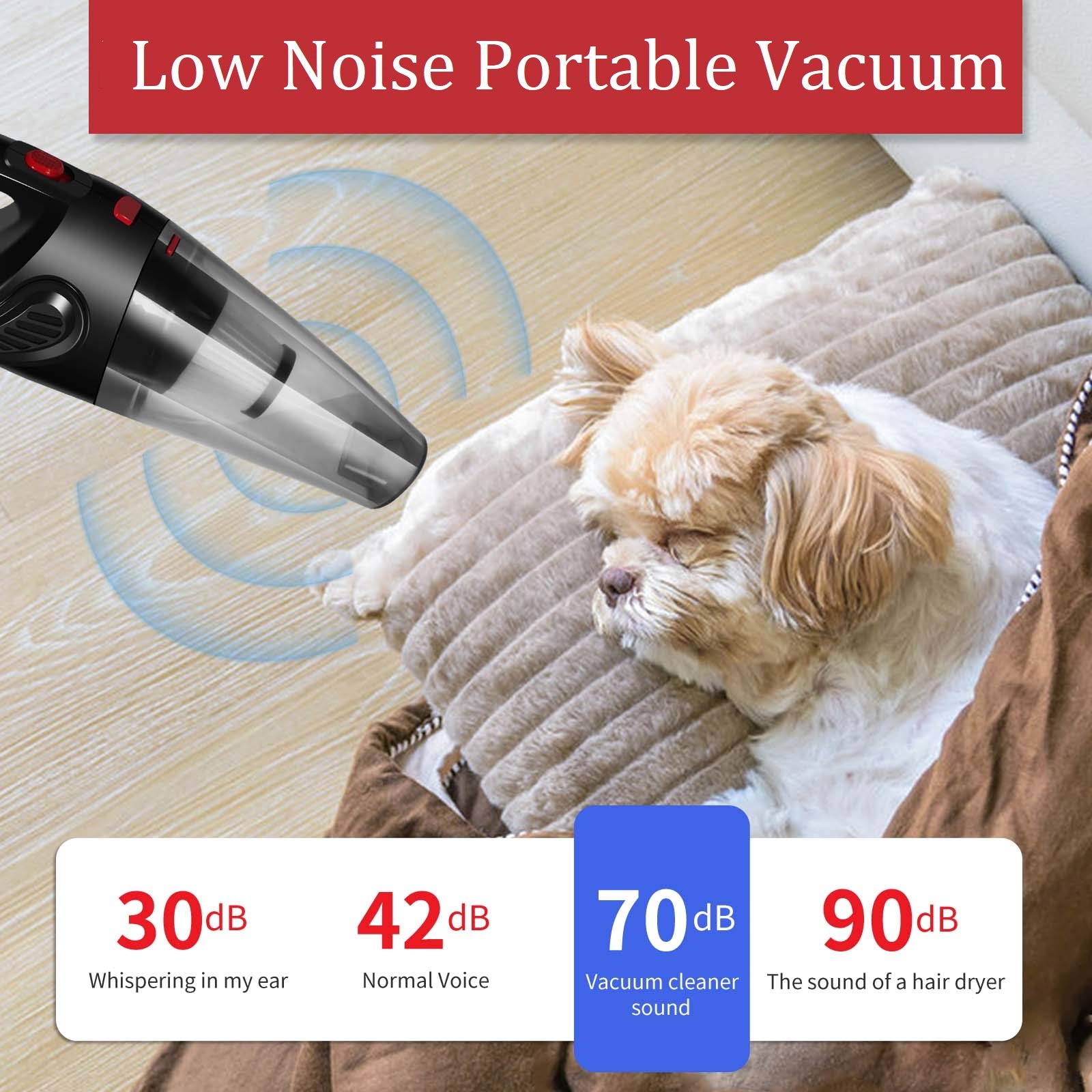 Handheld Vacuum Cordless, Rechargeable Car Vacuum Cordless Cleaner Dust Buster Wet Dry Powerful
