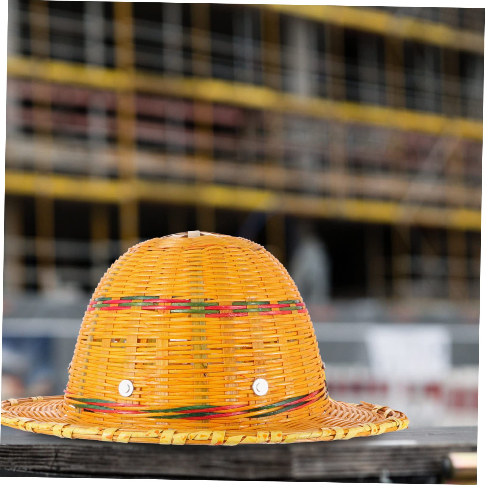 Casque de Chantier Tissé en Bambou Ventilation, Protection Renforcée et Large Bord pour L'été Chantiers de Construction