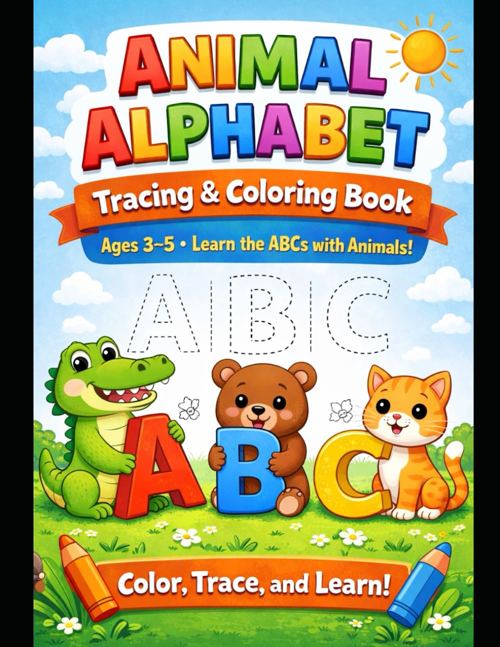 Animal Alphabet, Tracing and Coloring Book (Alphabet Series)