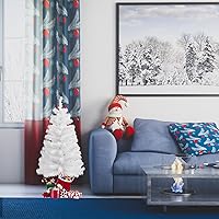 Vista 6 de CCINEE 3Ft Artificial White Tabletop Hinged Christmas Tree with Metal Stand - 130 Branch Tips Mini Christmas Tree for Xmas Party Supplies Home