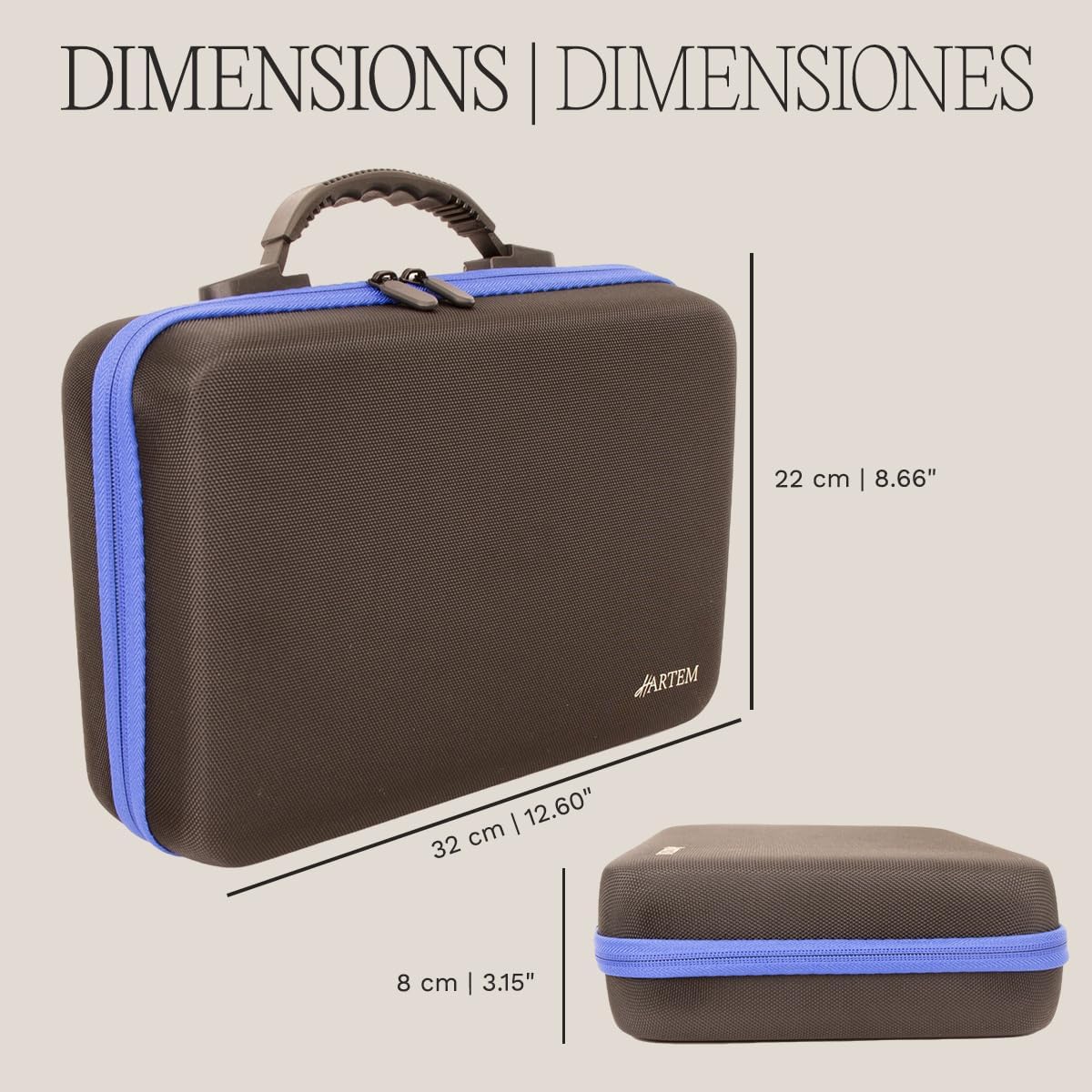 Hartem - Alcohol Ink Storage Case and Acrylic Paints Organizer for Modeling and Miniatures | Capacity for 60 Bottles | Foam Insert, Inner Pocket, and Double Zipper Closure