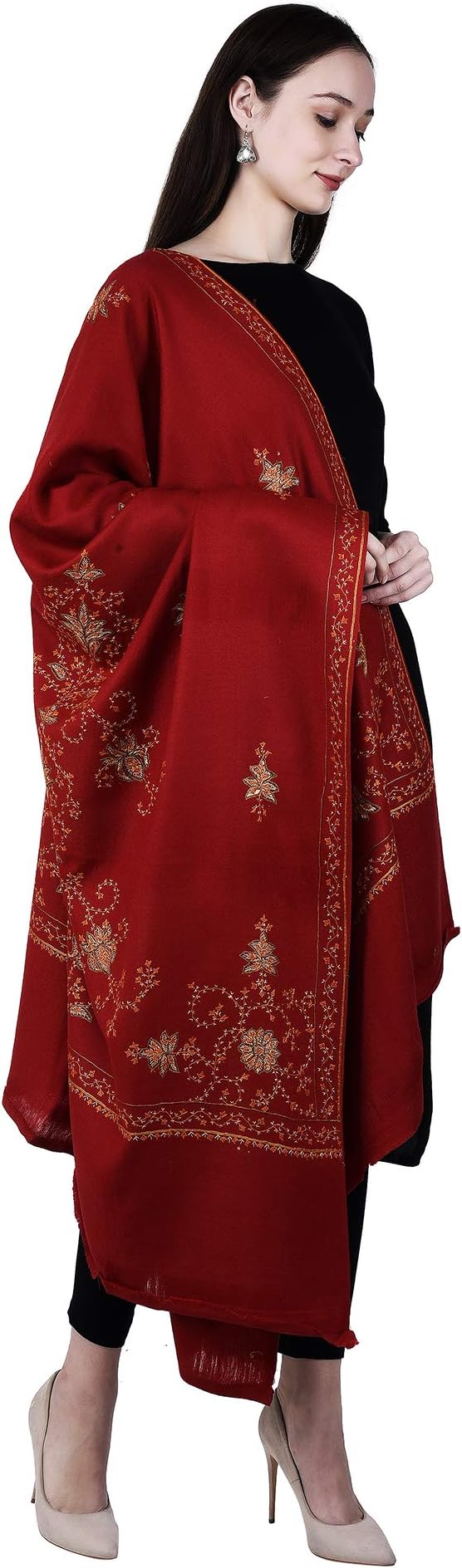 SWI WITH LABELWomen's Kashmiri Hand Embroidered Pure Wool Shawl
