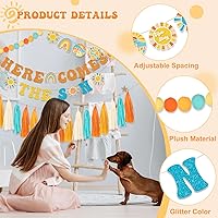 Vista 3 de LARRAZABAL Cartel para baby shower con texto en inglés «Here Comes The Son», «Here Comes the Son», decoración de baby shower para niño