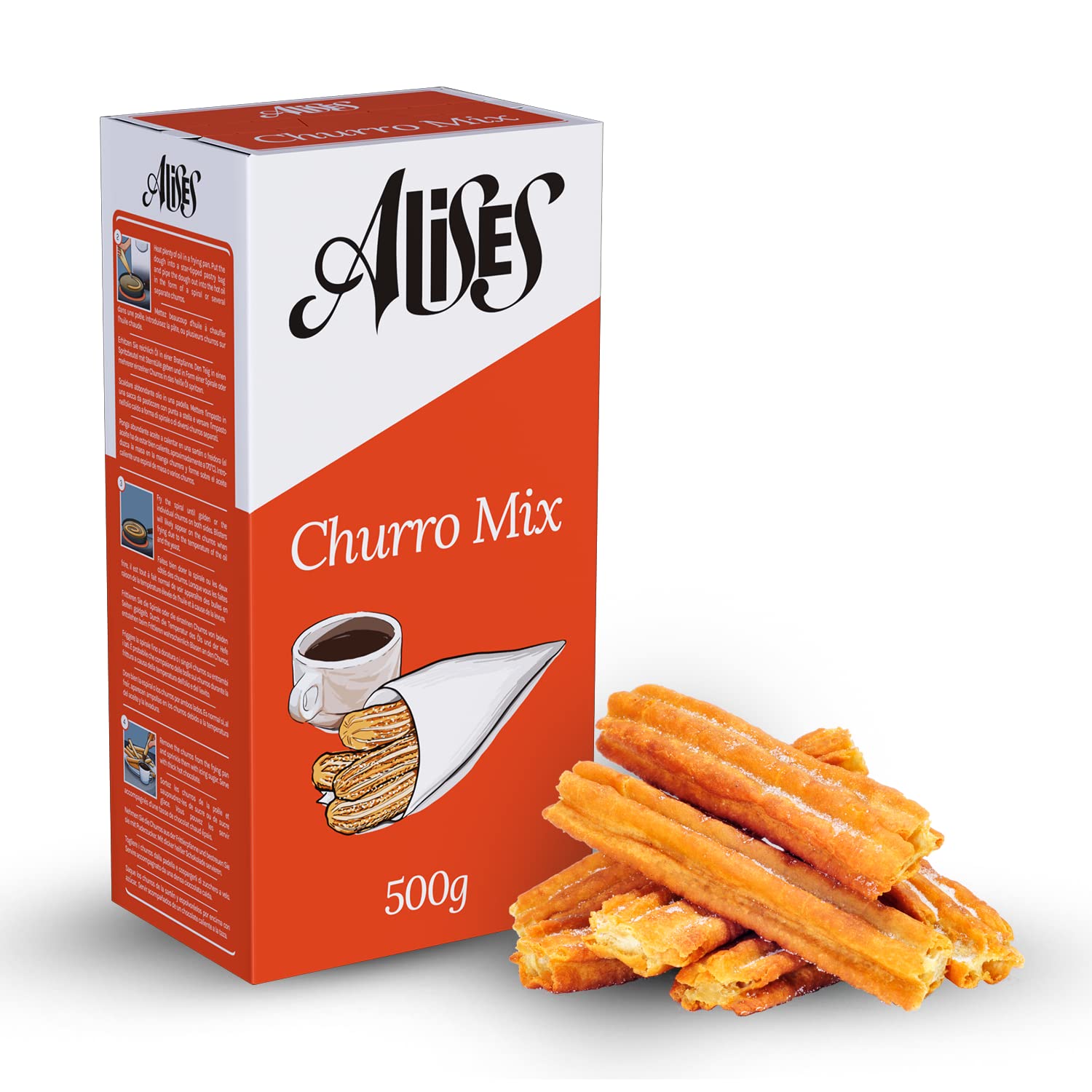 Alises Spanish Churros Mix 500g with Piping Bag | Spanish Food Gifts | Churro Mix & Doughnut Mix | Chocolate con churros
