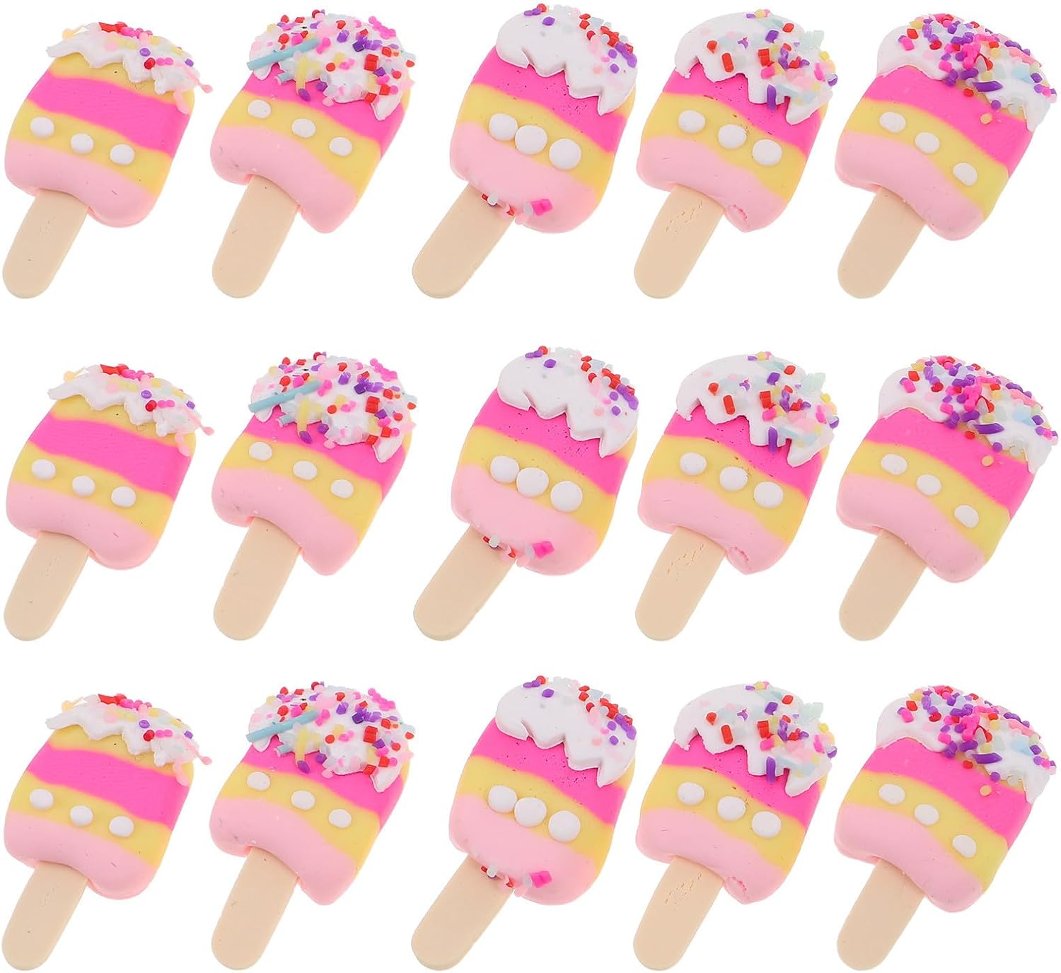 UPKOCH 20pcs Ice Cream Flat Back Charms for Crafting Barrette Designs