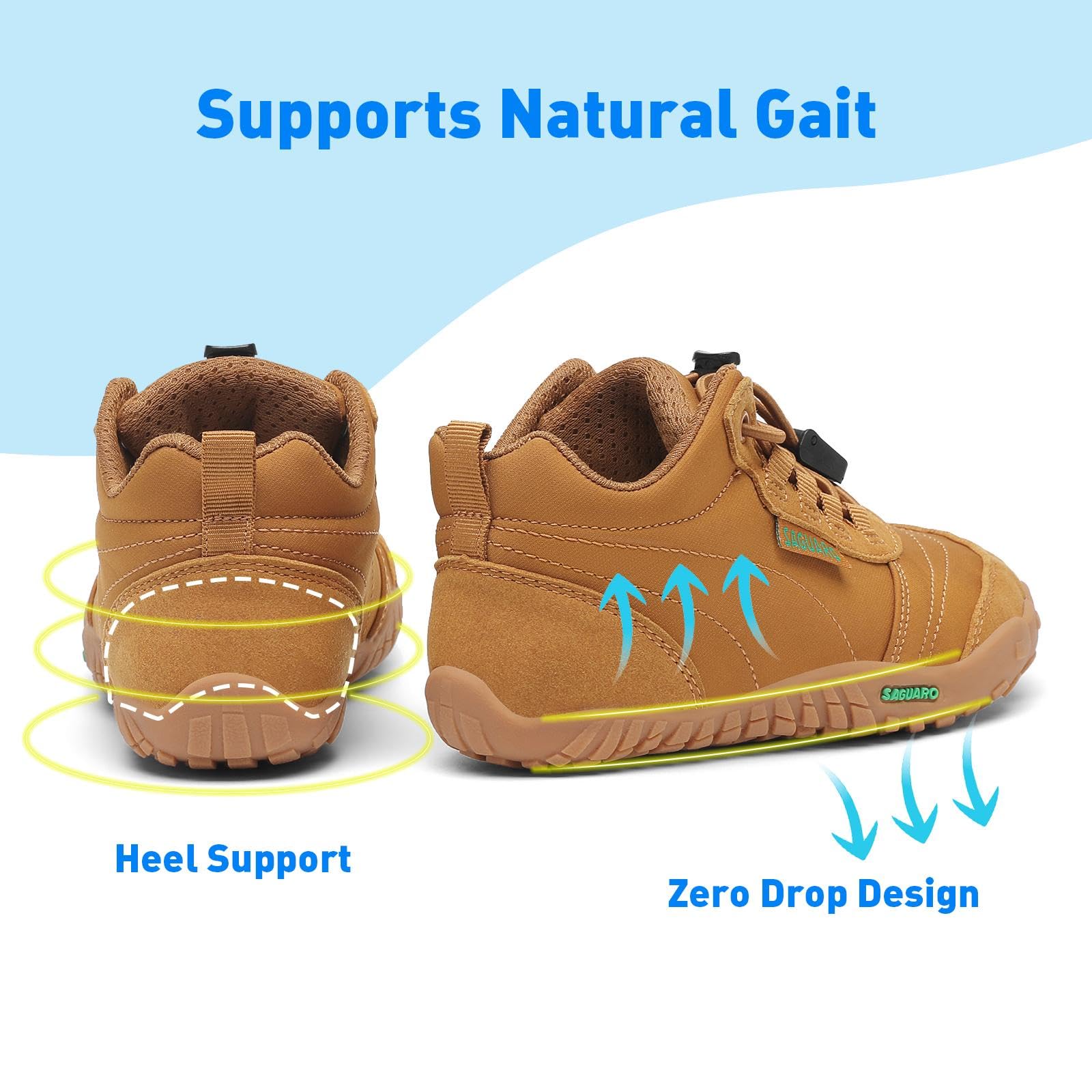 SAGUARO Bambini Scarpe a Piedi Nudi Scarpe da Trail Running Barefoot Minimaliste Sneakers Leggere Respirabile Gr.26-36