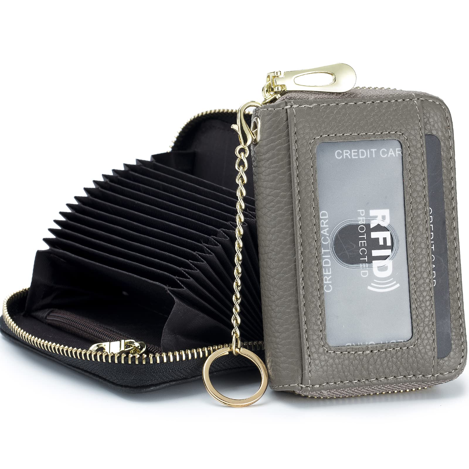 imeetu Rfid Credit Card Holder,Genuine Leather Businese Card Case,Rfid Blocking Wallet for Women & Men