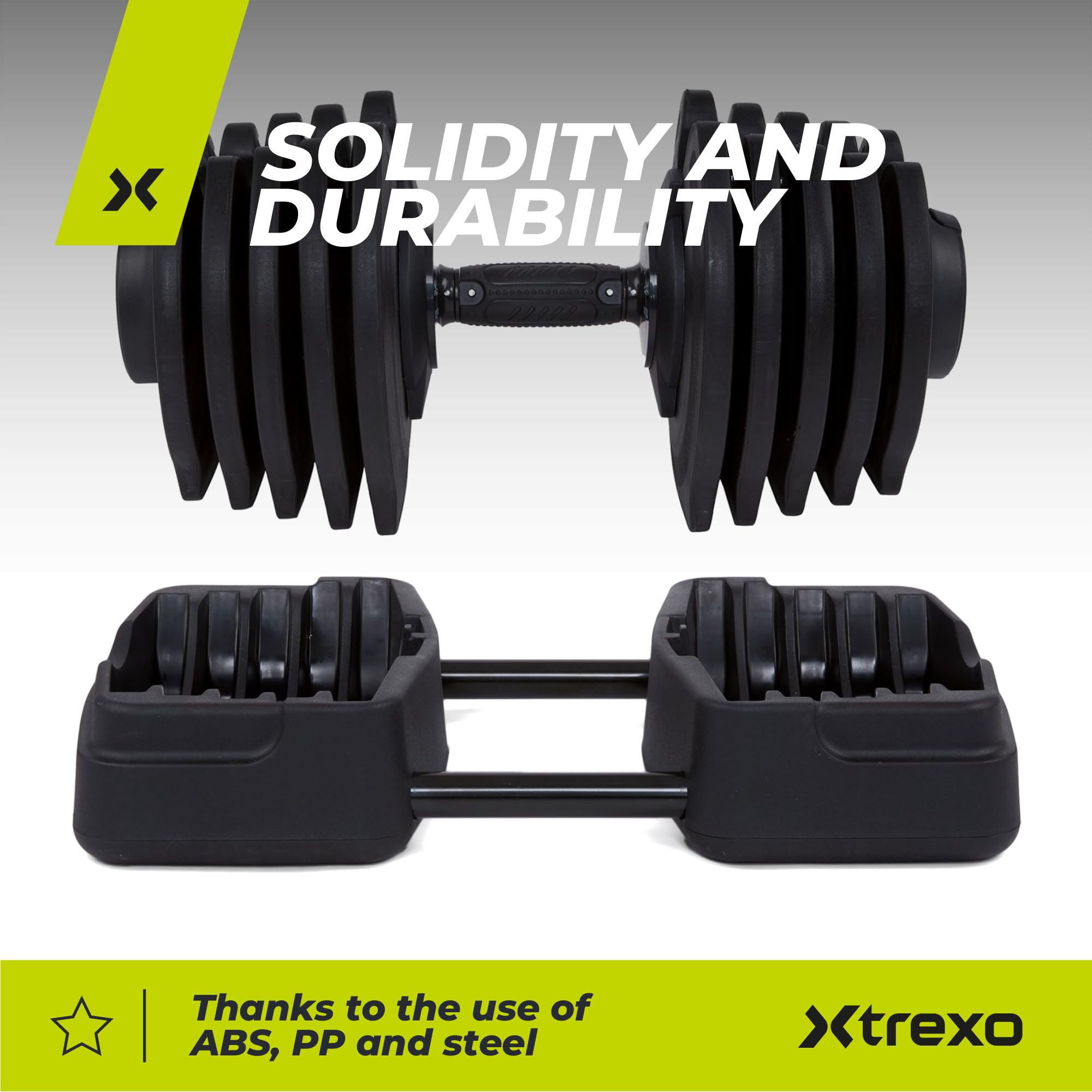 XTREXO Hantel/sztanga 2w1 TRX-ABD40 1-40 Kg Czarna/pomarańczowa