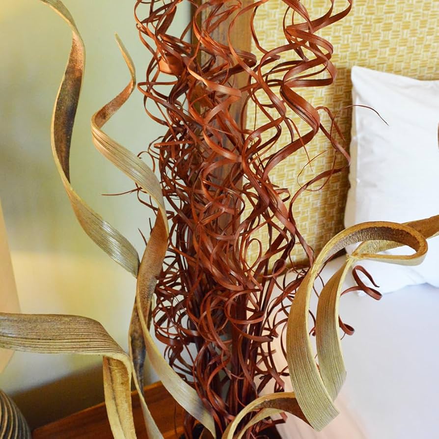 枝アート Amazon｜「椰子編み込みF」 木製 フラワーベース 枝物 フェイク