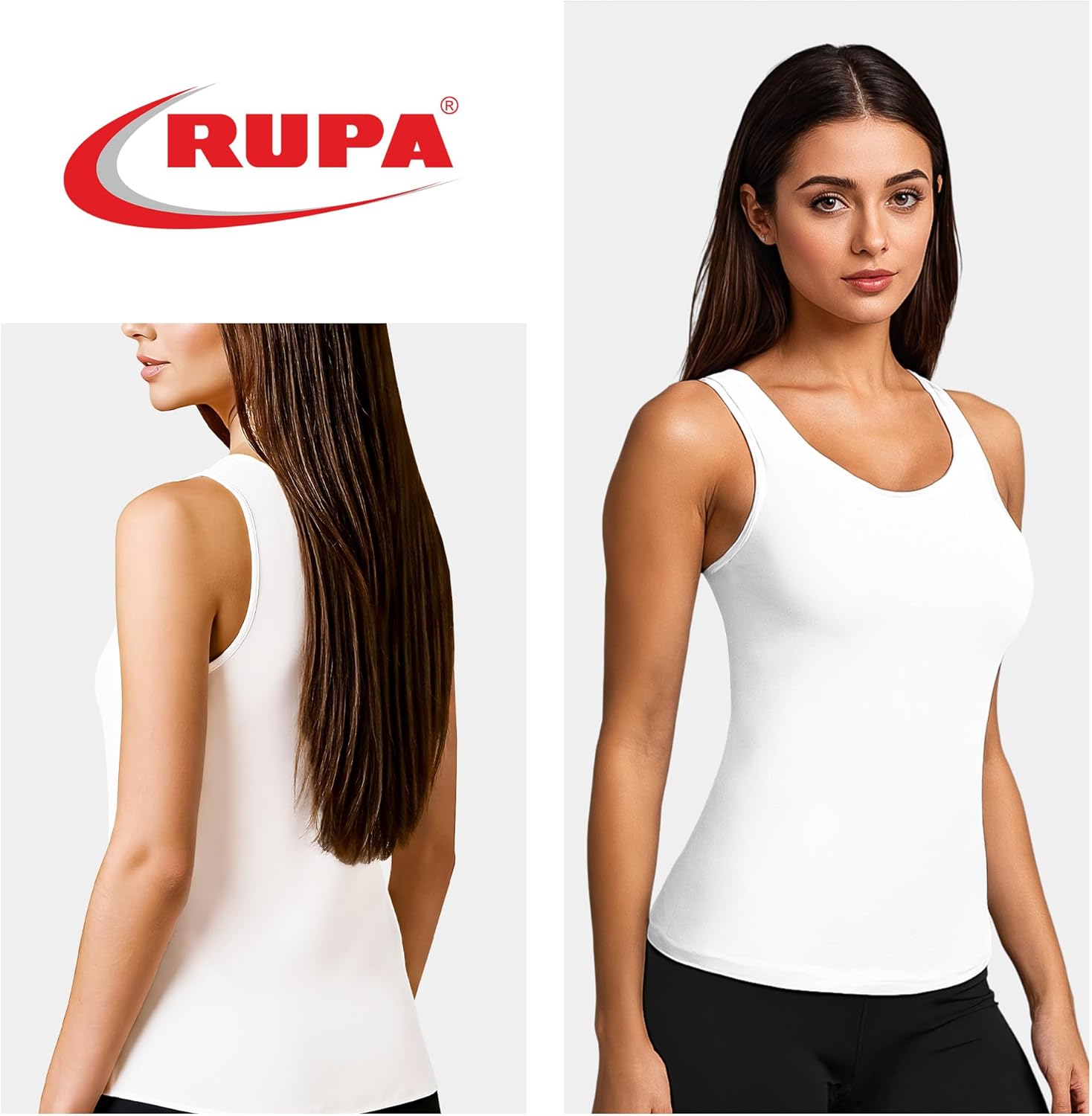 Rupa Jon Women's Camisole Tank Top Soft Cotton Blend Stretch Cami | Lightweight Tank Sleepwear Loungewear - Image 5