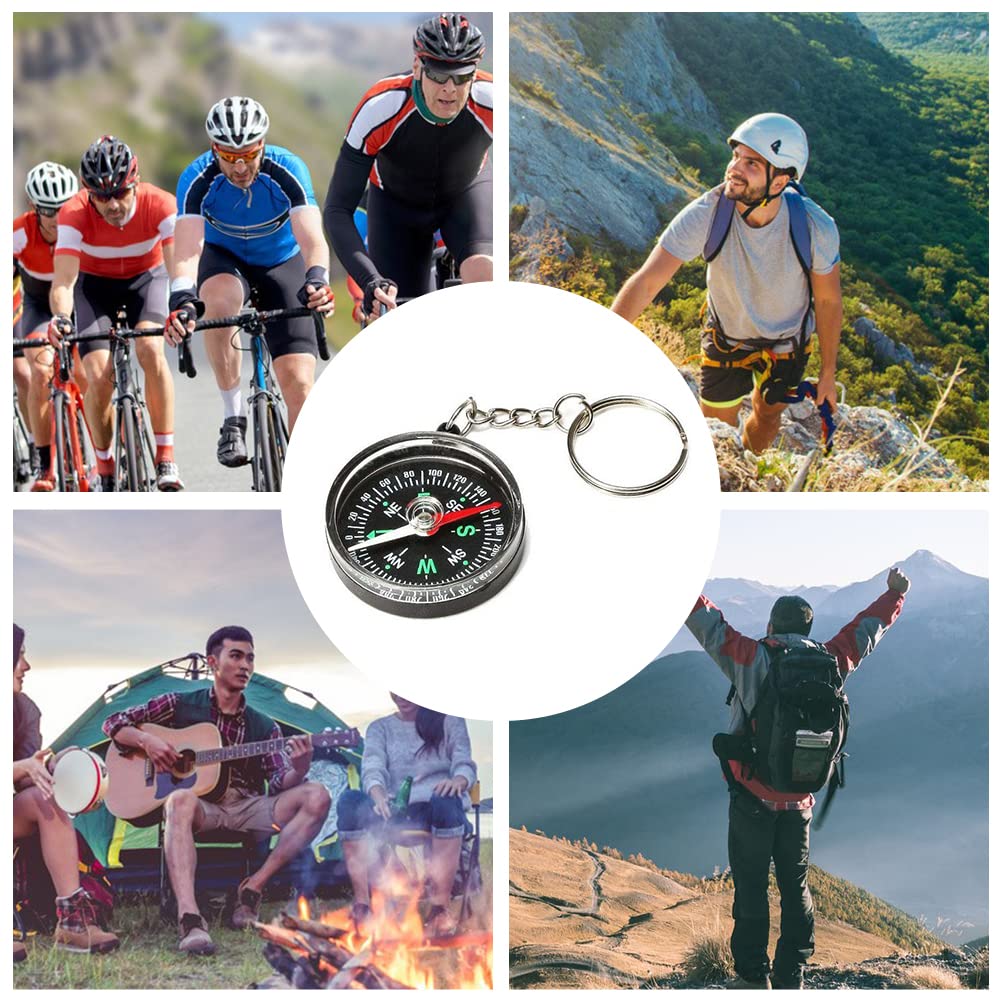 Porte-clés Boussole Pour Enfants – Cadran Transparent Petite Boussole De Poche Pour Sac à Dos