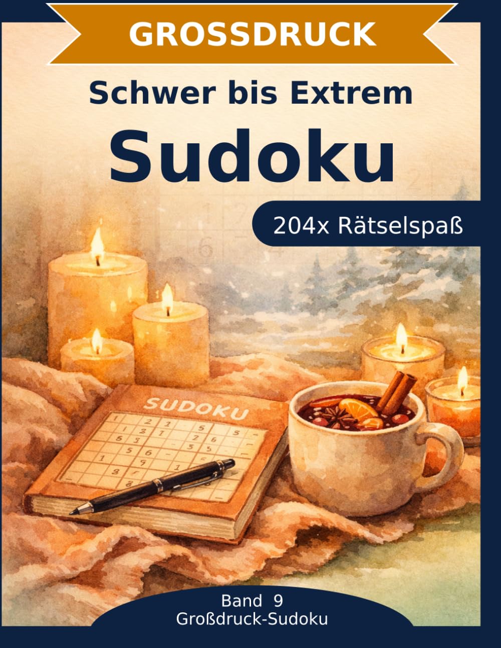 Sudoku Rätselbuch in Großdruck: Schwer bis Extrem: 204 Sudoku in Großdruck | Schwer & Extrem | Die Herausforderung für Profis | Kopfnuss Deluxe (Großdruck-Sudoku)