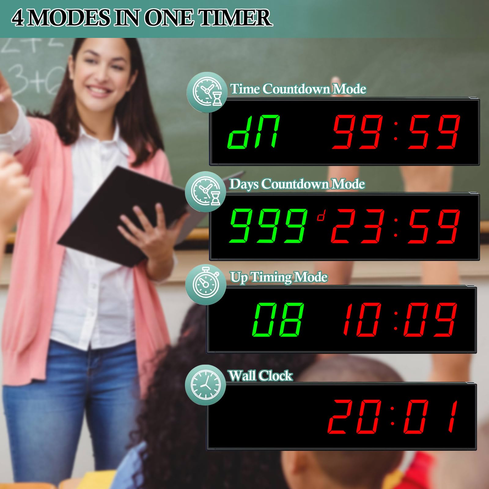 Reloj de cuenta regresiva de días, relojes de cuenta regresiva de hasta 999 días, 23 horas, 59 minutos, 59 segundos para jubilación, Navidad, boda, examen, control remoto, temporizador de