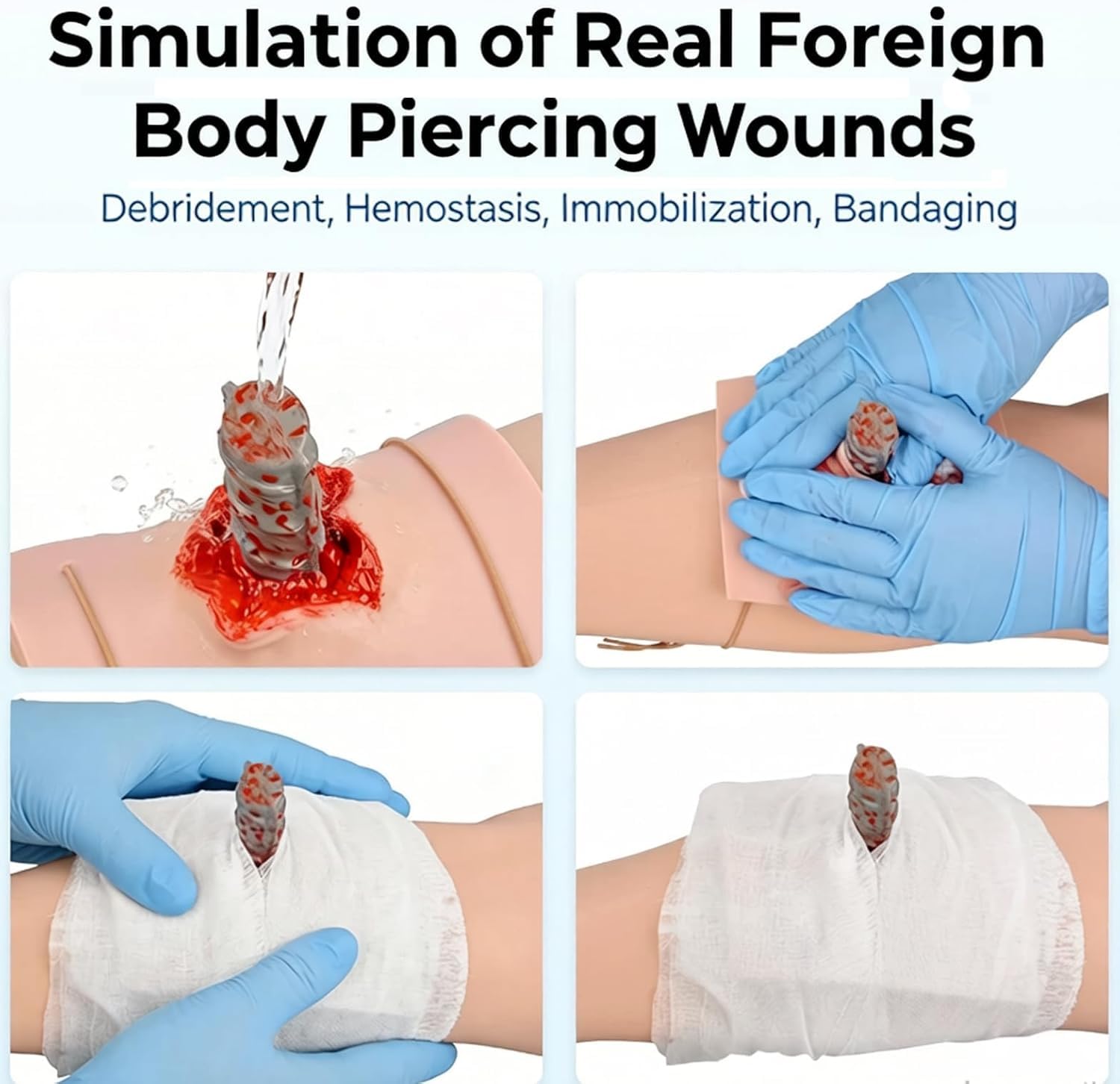 Tragbares Wundtrainingsmodell, Integriertes Fremdkörper-punktionstraining, Simulation Von Gliedmaßenpenetrationsverletzungen Für Erste-hilfe-schulungen, Immobilisierungs- Und Verbandsübungen