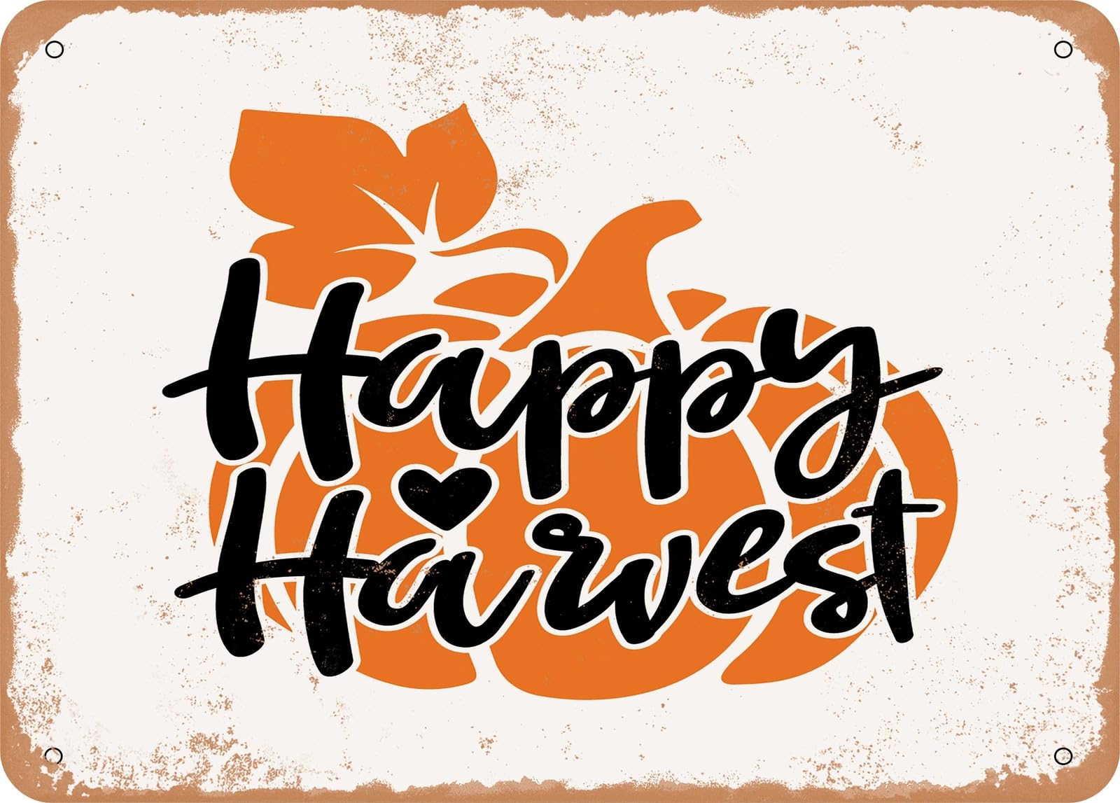 Miaomansenstore Metal Sign - Happy Harvest - 2 - Vintage Rusty Look Sign Home Decor
