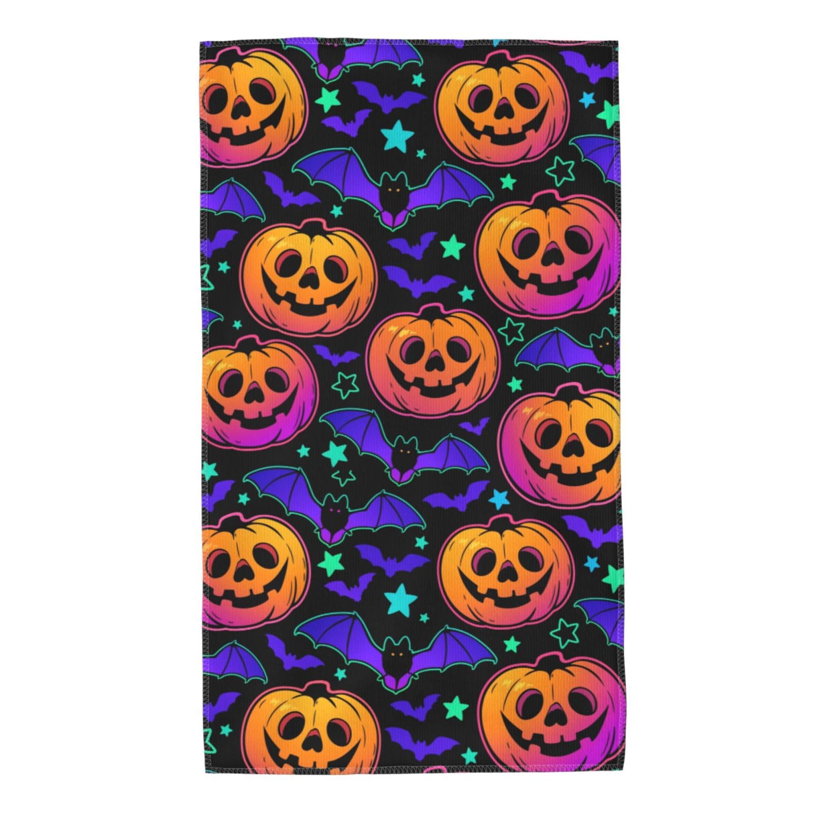 FJQWKLF Smiling Pumpkins and Bats Super Soft Hand Towels 27.5x15.7inch Multi-Purpose Skin-Friendly Absorbent Thin Bathroom Towels