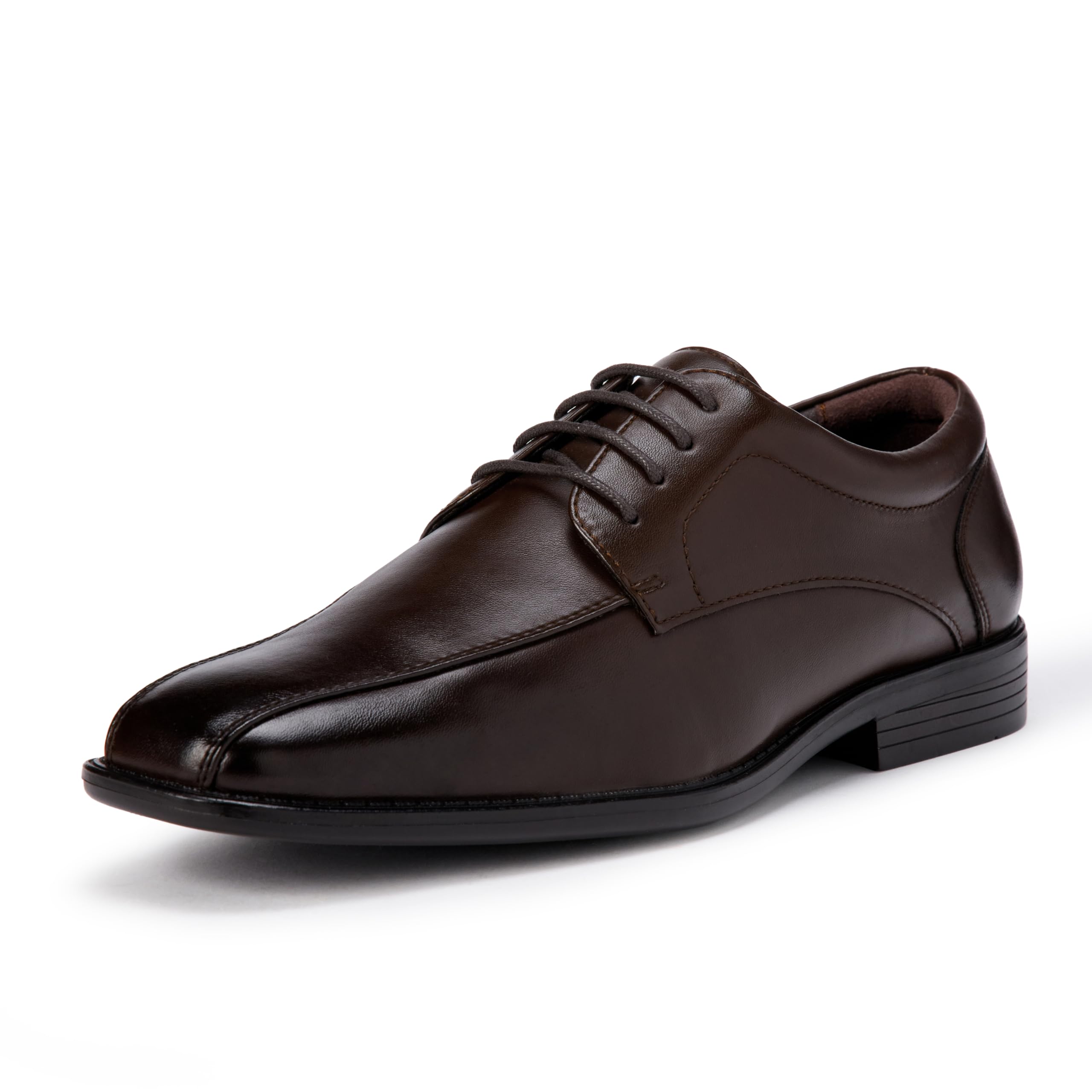 Amazon Essentials Men's Twin Seam Square Toe Derby Dress Shoes, Dark Brown, 10