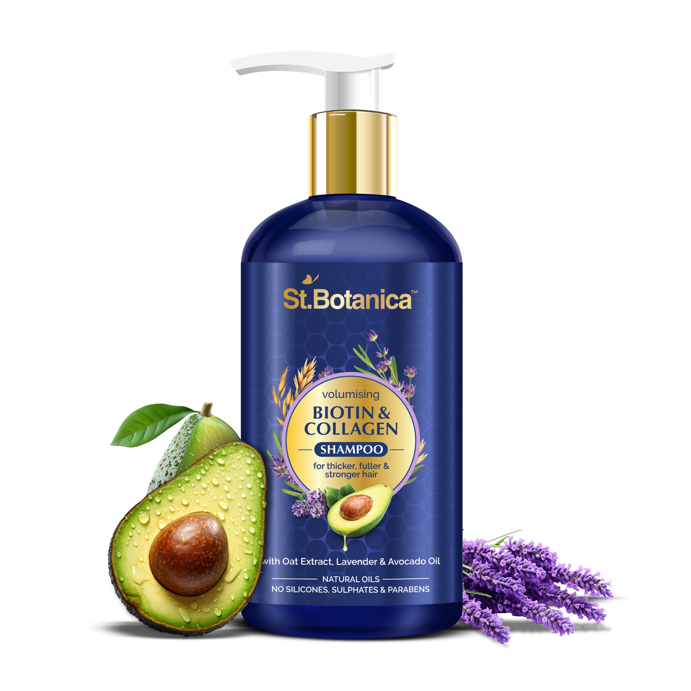 StBotanica Biotin & Collagen Volumizing Hair Shampoo - 300ml - No Sulphate, No Parabens, No Silicon