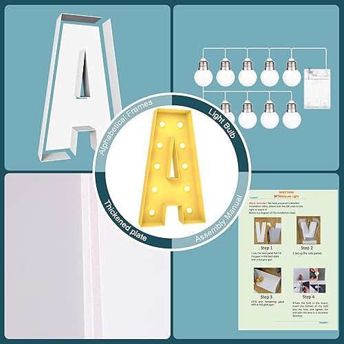 Miniatura 2 de Marco de globos de mosaico gigante de 3 pies de marquesina iluminada, con números, kit de bricolaje, decoración alfanumérica de fiesta de