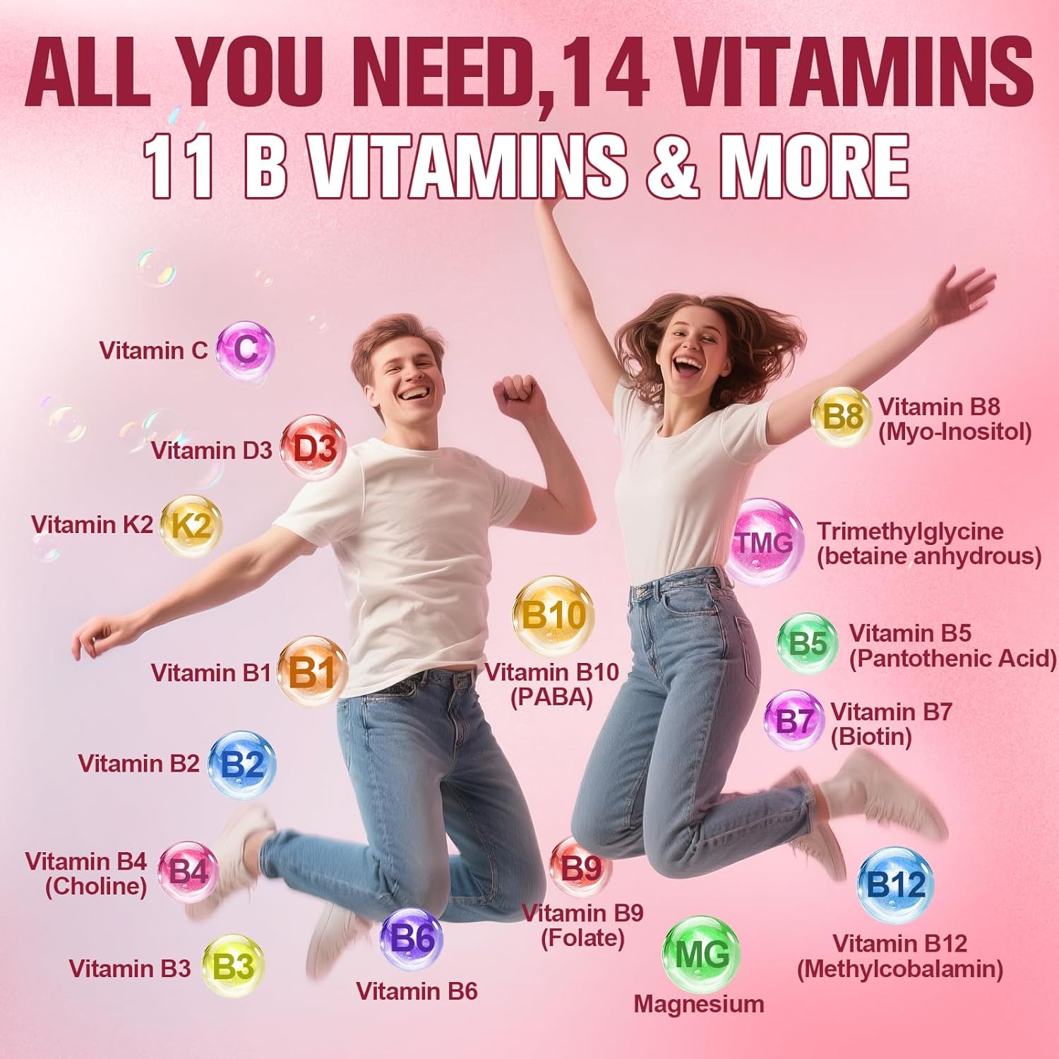 Ultra Methylated Vitamin B Complex Sugar Free Gummies - All B Vitamins + Vitamin C D3 K2 Ashwagandha Magnesium Omega 3 CoQ10 for Women Men - Methyl Vitamin B12, Methylfolate, B1, B2, B3, B5, B6, B7 B9 - Image 3