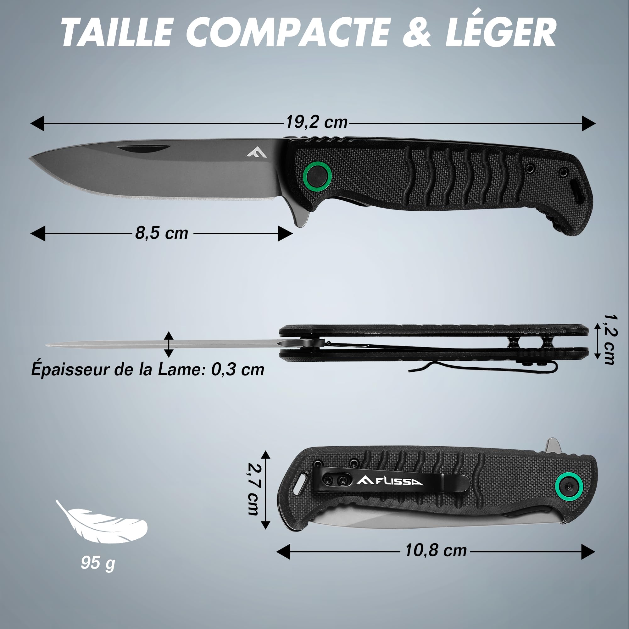 Couteau de poche pliable russe HOKC D2 en acier pour la chasse, le camping, l'EDC, la survie en plein air, manche G10