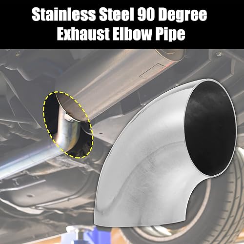 Miniatura 9 de X AUTOHAUX 1 Uds. OD 3 pulgadas 90 grados mandril curva codo SS304 acero inoxidable tubo de escape para coche sistema de escape modificado 3