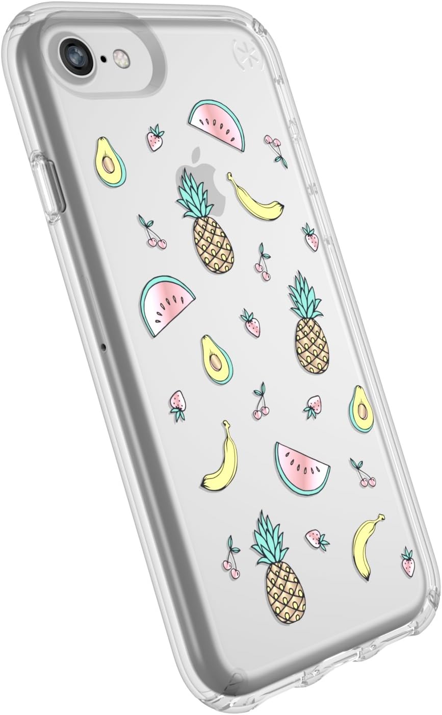 Speck Products Presidio Clear+Print iPhone SE (2022) Case| iPhone SE (2020)| iPhone 8| iPhone 7 - ONE in A Melon Gold/Clear