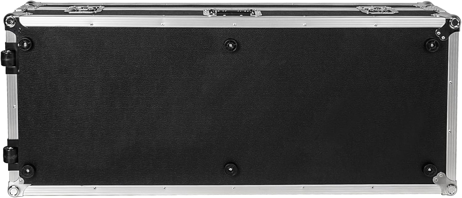 Sound Town Plywood 61-Note Keyboard ATA Flight Case, with Recessed Wheels, Handles and Latches, High-density Foam Interior (STRC-KB61W)