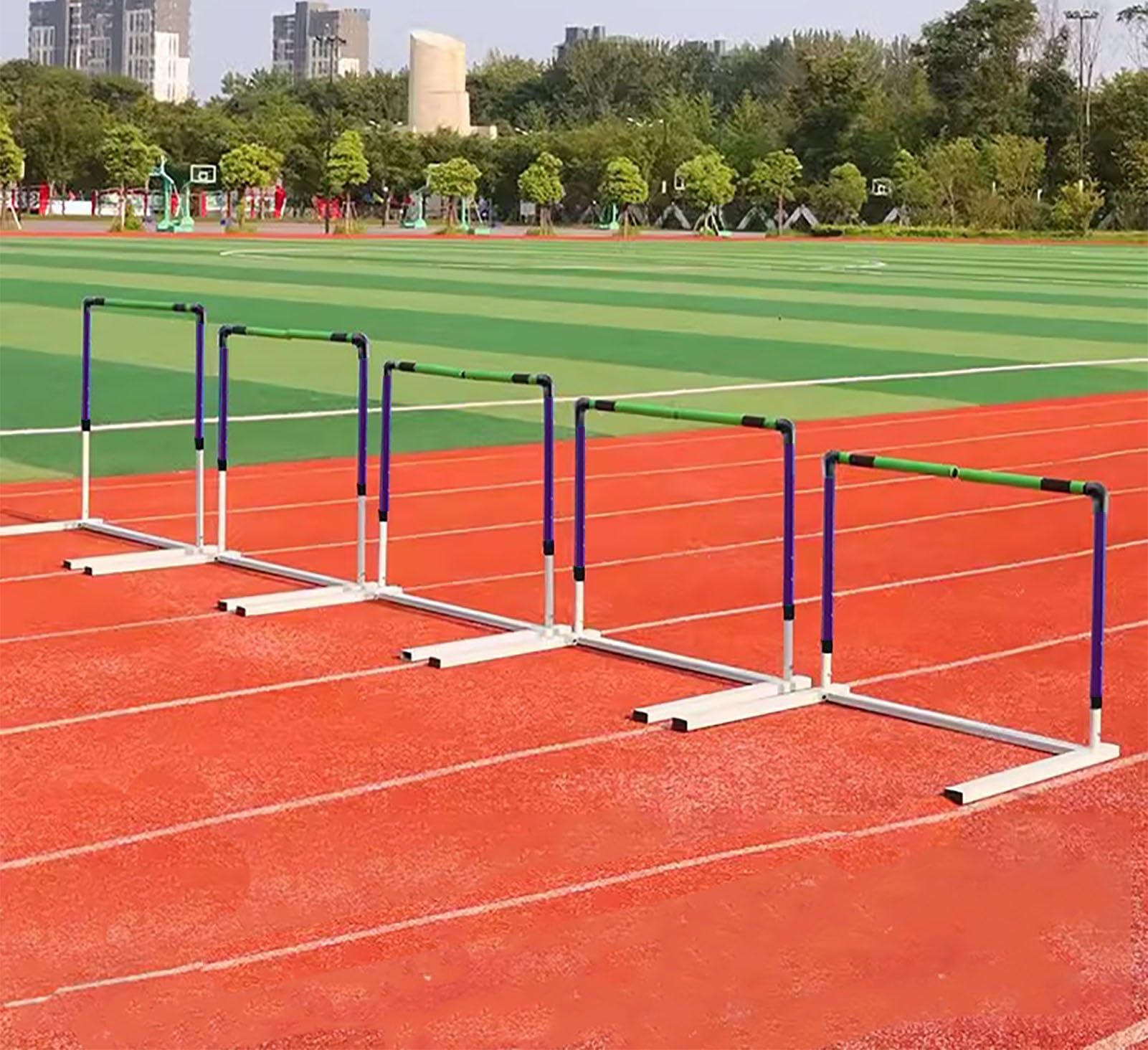 Entrenamiento Futbol Vallas Ajustables para Atletismo, Obstáculo del Entrenamiento de La Agilidad de La Espuma del Metal, Entrenador Profesional de Práctica de Velocidad Atlética, Fácil de Instalar