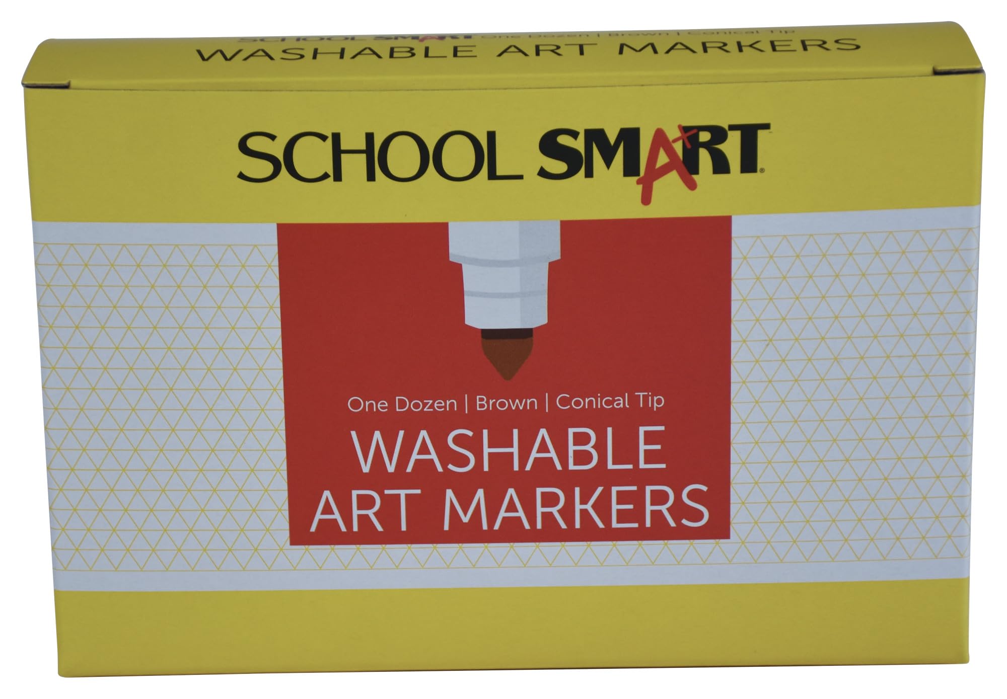 School Smart Washable Art Markers, Conical Tip, Brown, Pack of 12