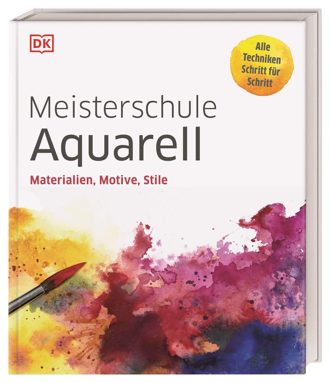 Livre aquarelle pas à pas avec toutes les techniques de peinture pour motifs et styles variés