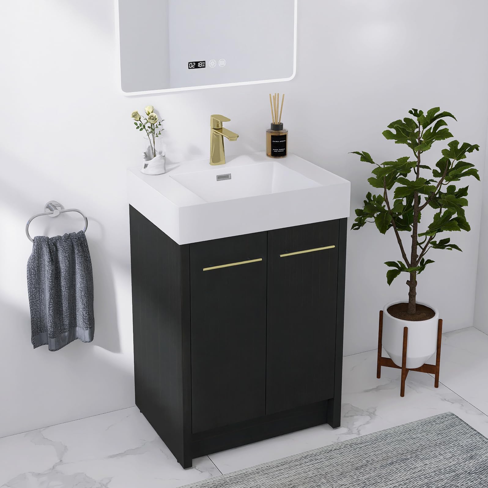 24 Inch Freestanding Bathroom Vanity,24" Bathroom Vanity with Sink ...