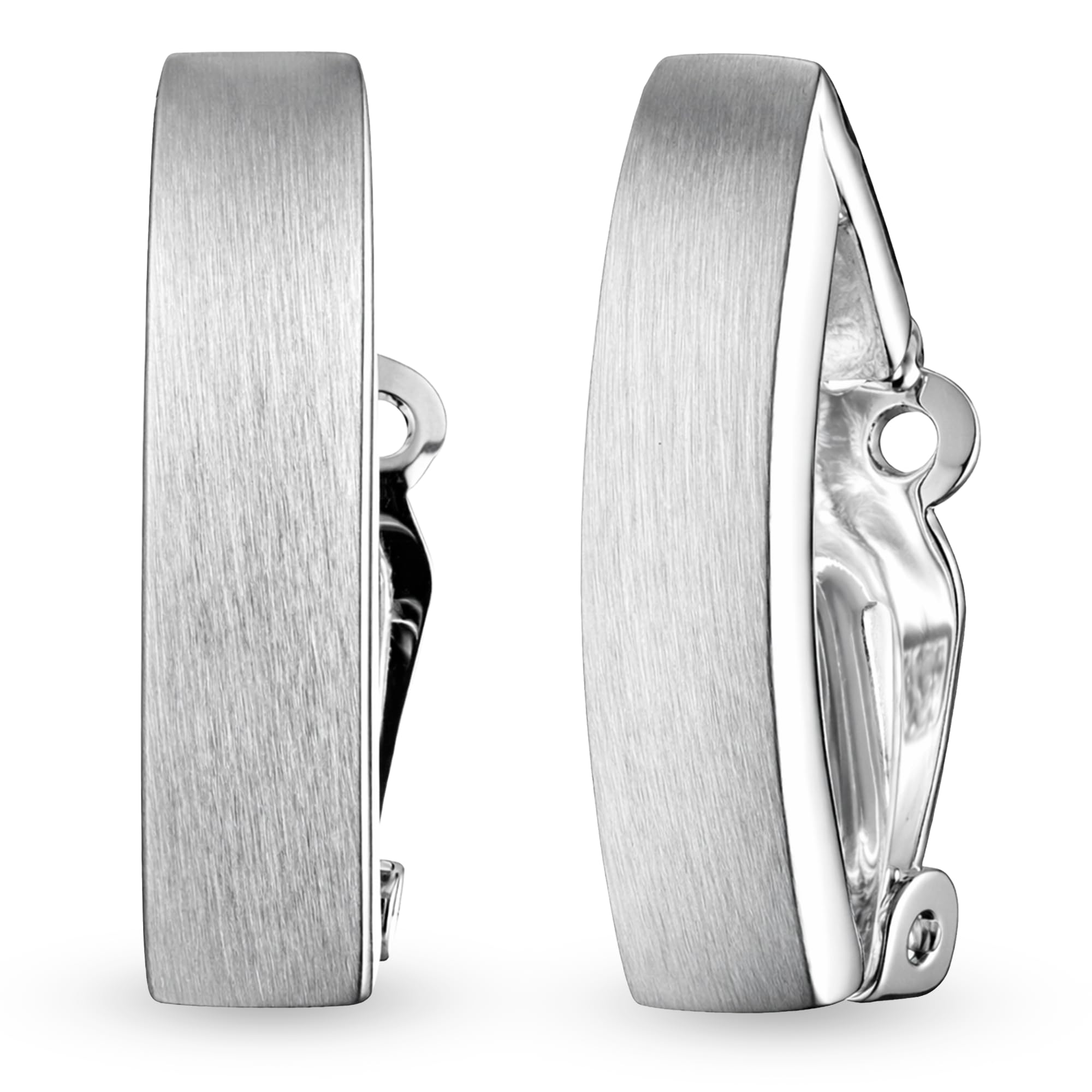 Vinani Ohrclip Rechteck mattiert Sterling Silber 925 Ohrringe LLM