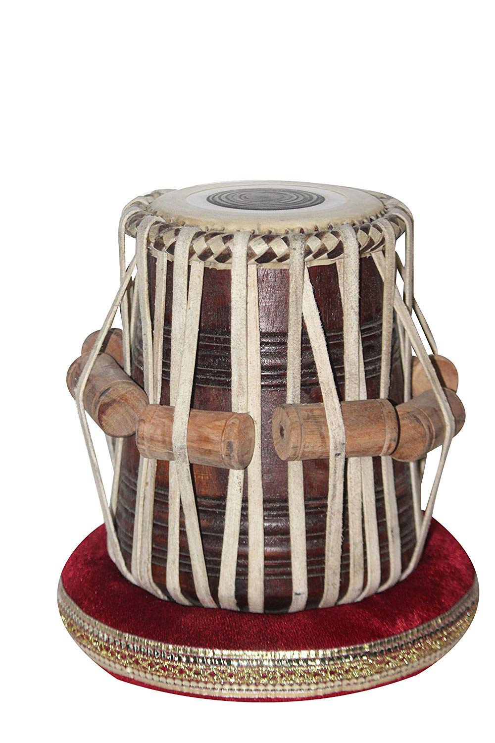 Sai Musical Sheesham Wood TB-0092 Hand Made Brass Tabla Set Black Color - A Musical Instrument. 2
