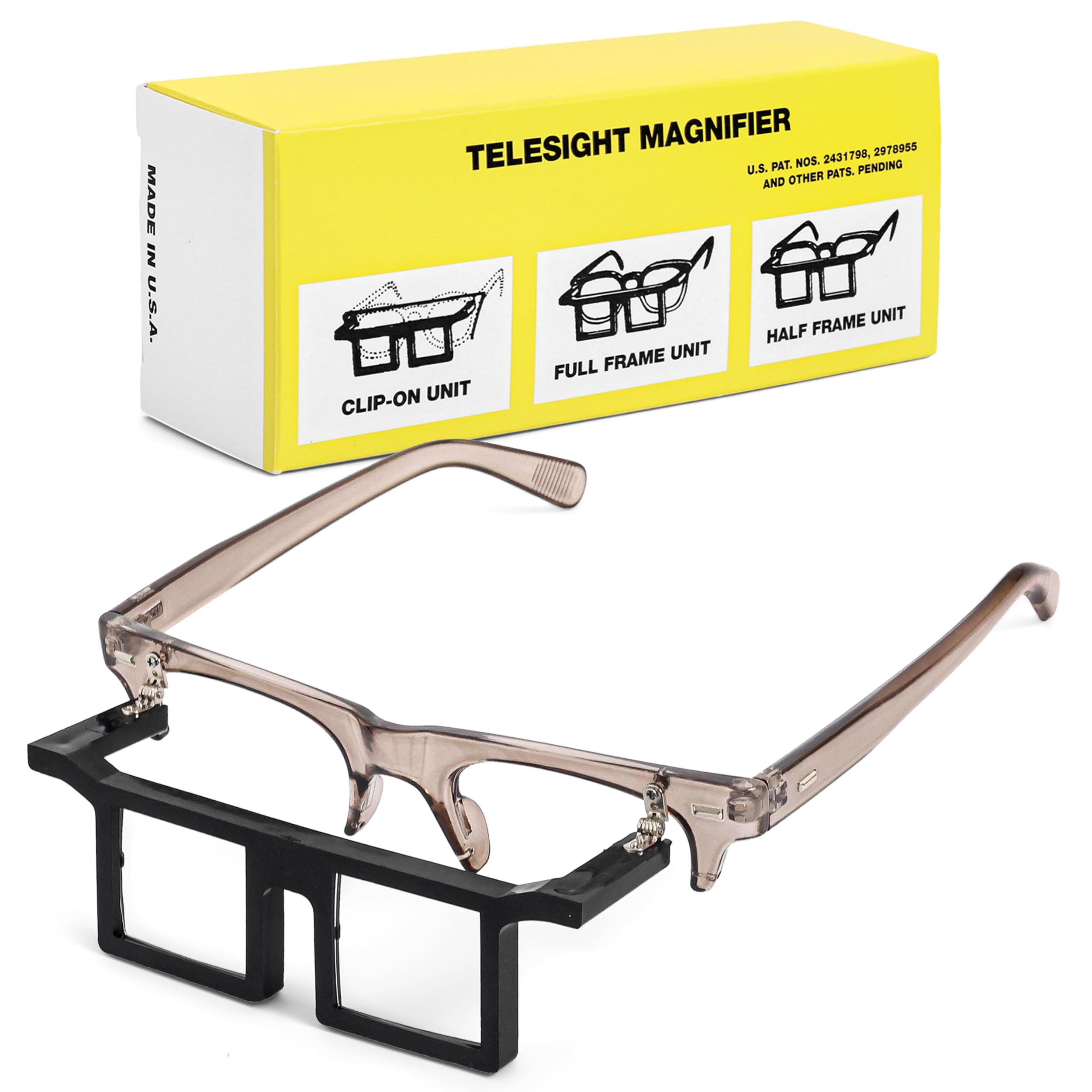Telesight Halbrahmen # 44 Juwelierbrille, Lupe, Headset, leicht, erhältlich in 3 Stärken, Kopfbandlupe, perfekte Juwelier-Visionbrille und Wimpernlupe – Schwarz