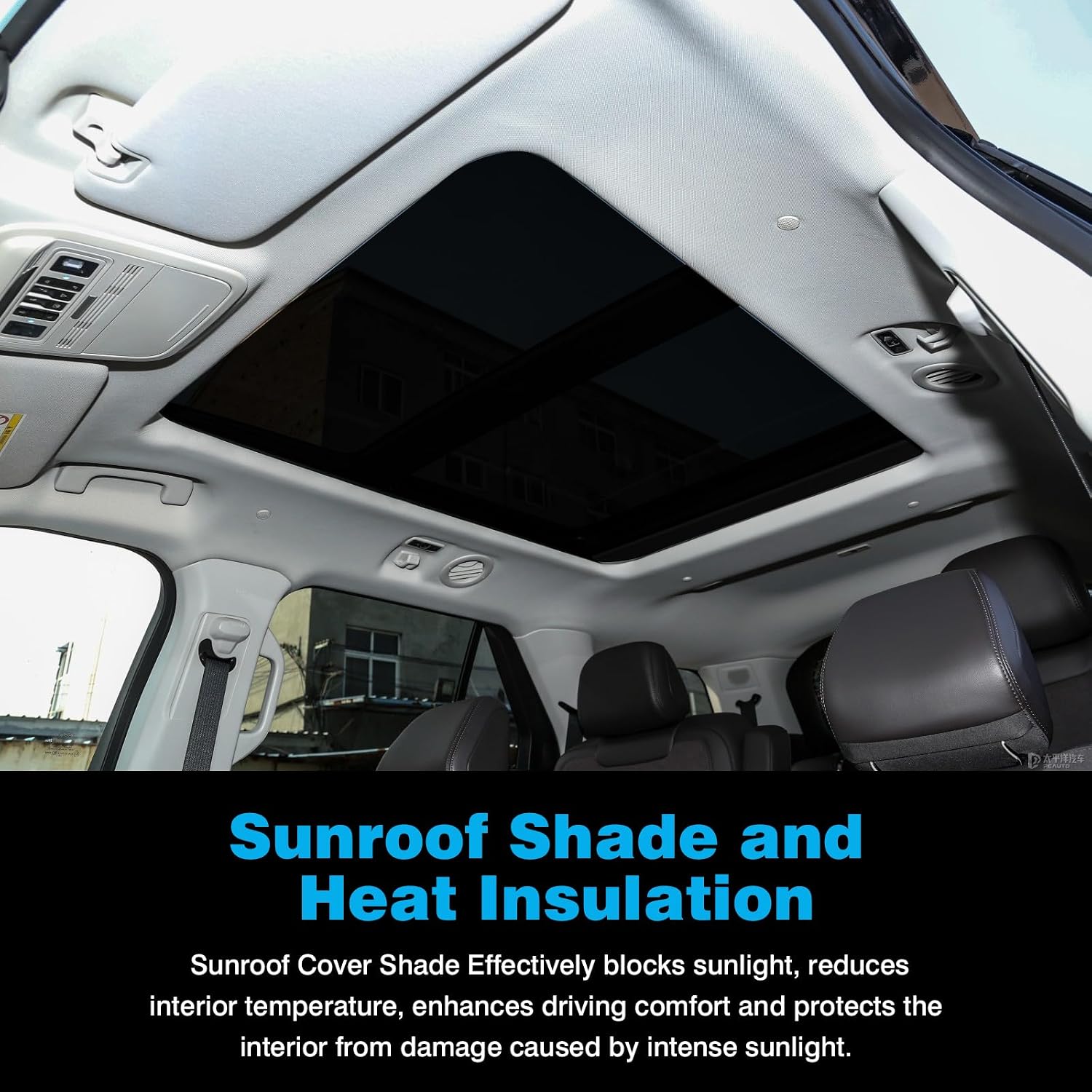 Black Sunroof Shade Cover, OEM LB5Z-78519A02-AE Replacement for Ford Explorer 2020-2024, Replaces LB5Z-78519A02-AB Sliding Roof Sunshade Panel