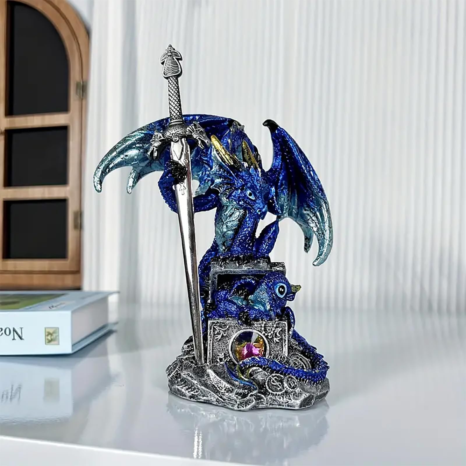 Amazon.com: Tolatr Dragon Statue Collectible Figurine Dragon Sword