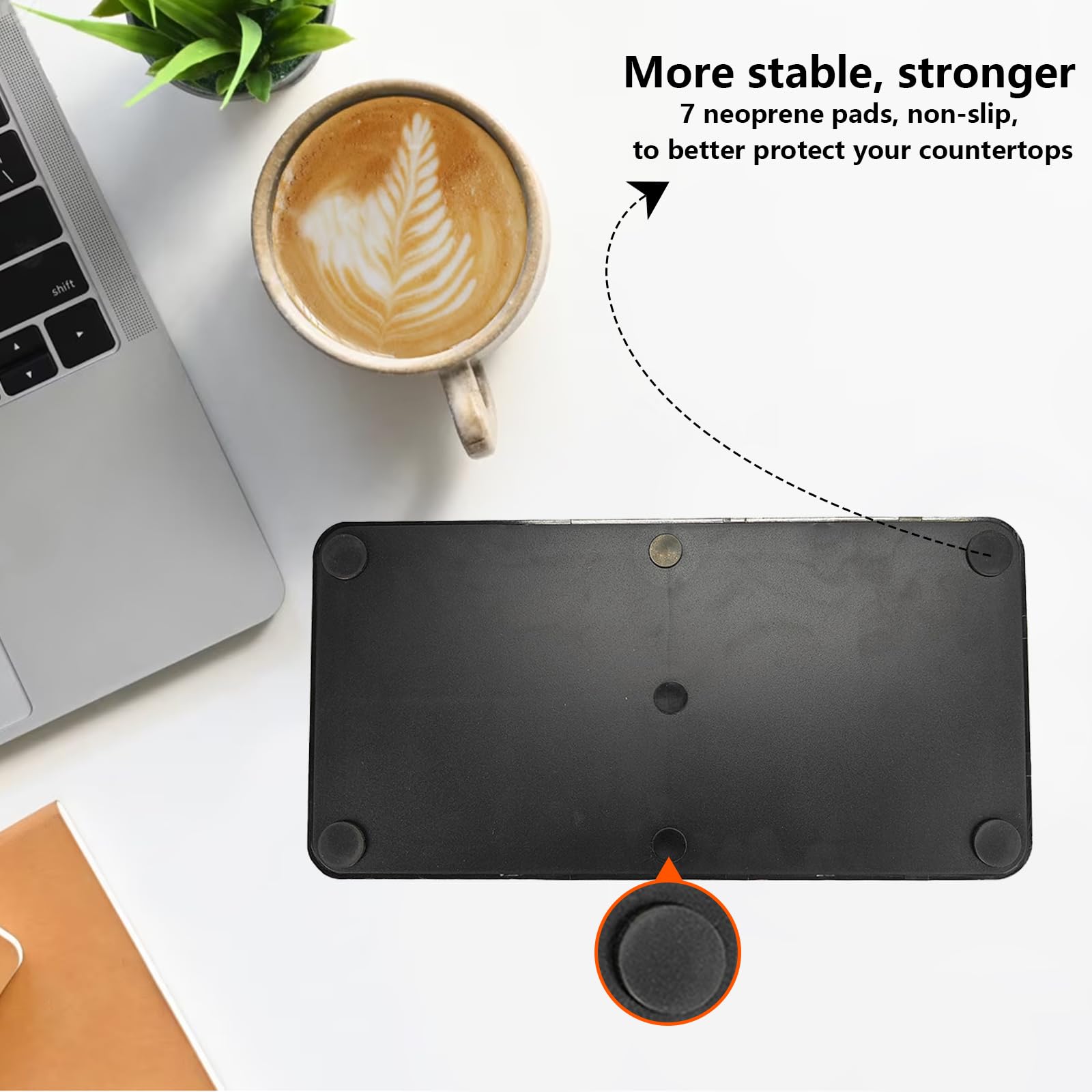 IKAPE Espresso-Klopfbox – 8-in-1 Organizer Für Tamper, Siebträger & Zubehör (51–58 Mm), Weiß