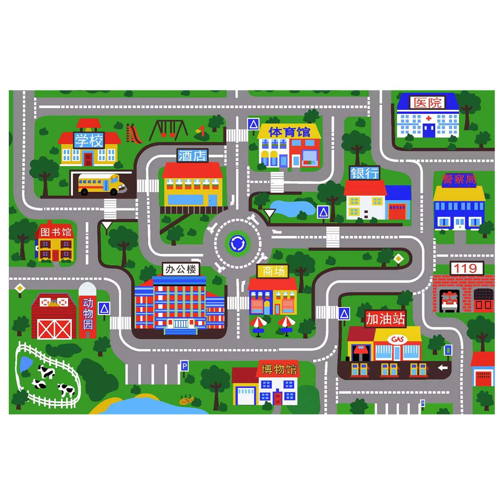 Tapis de jeu pour sol grand format pliable pour calmer l'ennui des enfants en parc