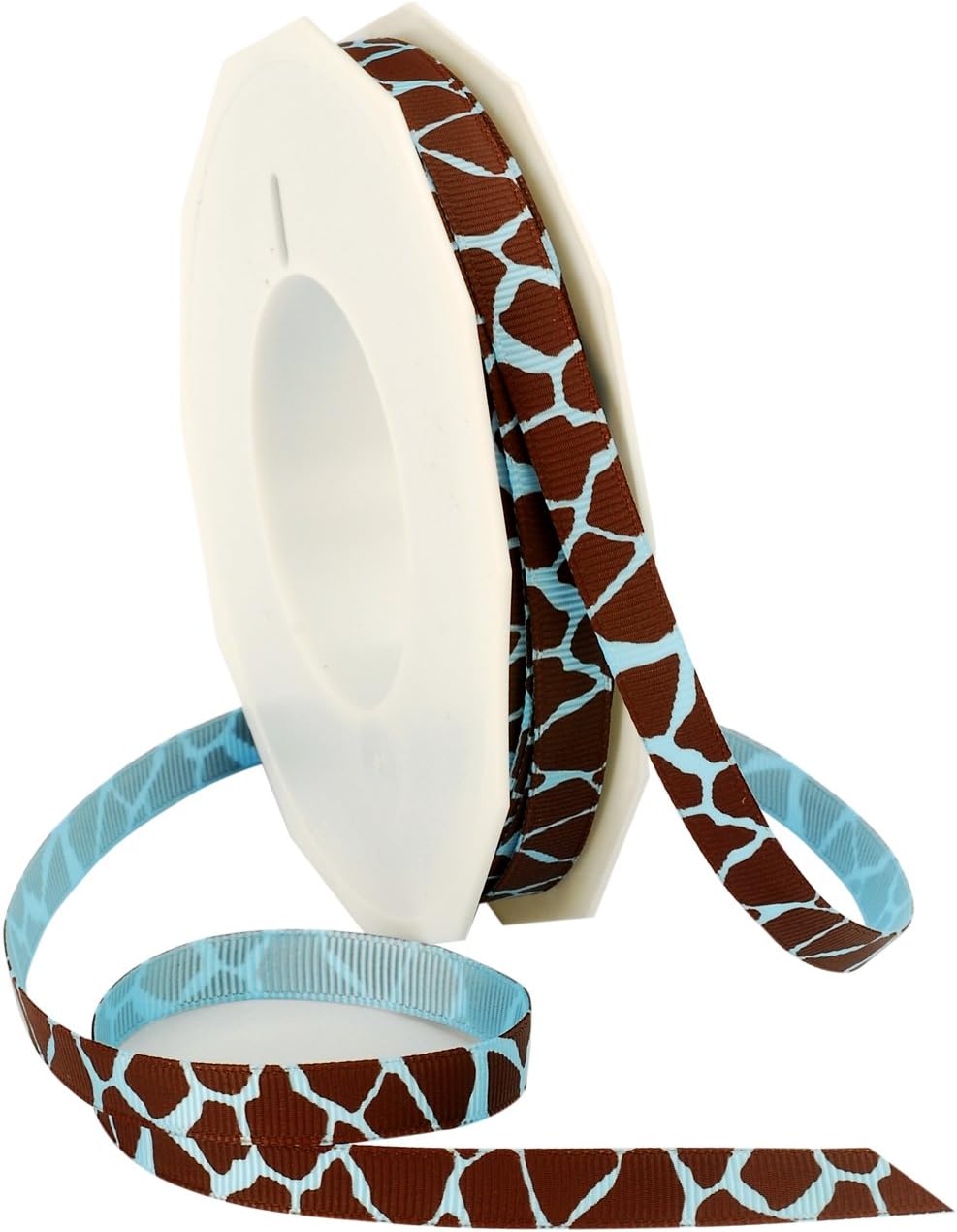 Morex Ribbon Giraffe Grosgrain Ribbons, Animal Print, 1-1/2-Inch by 20-Yard, Natural Brown