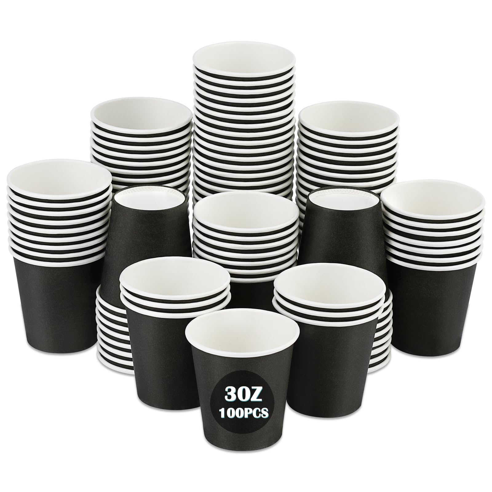 Wuadua 3 oz Bathroom Paper Cups 100 Pack Small Disposable Mouthwash Cup
