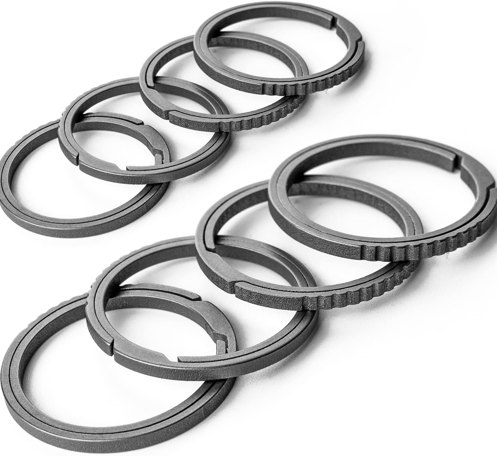 FEGVE Small Titanium Side Pushing Keychain Rings, Easy Open Key Chain Ring for Men and Women