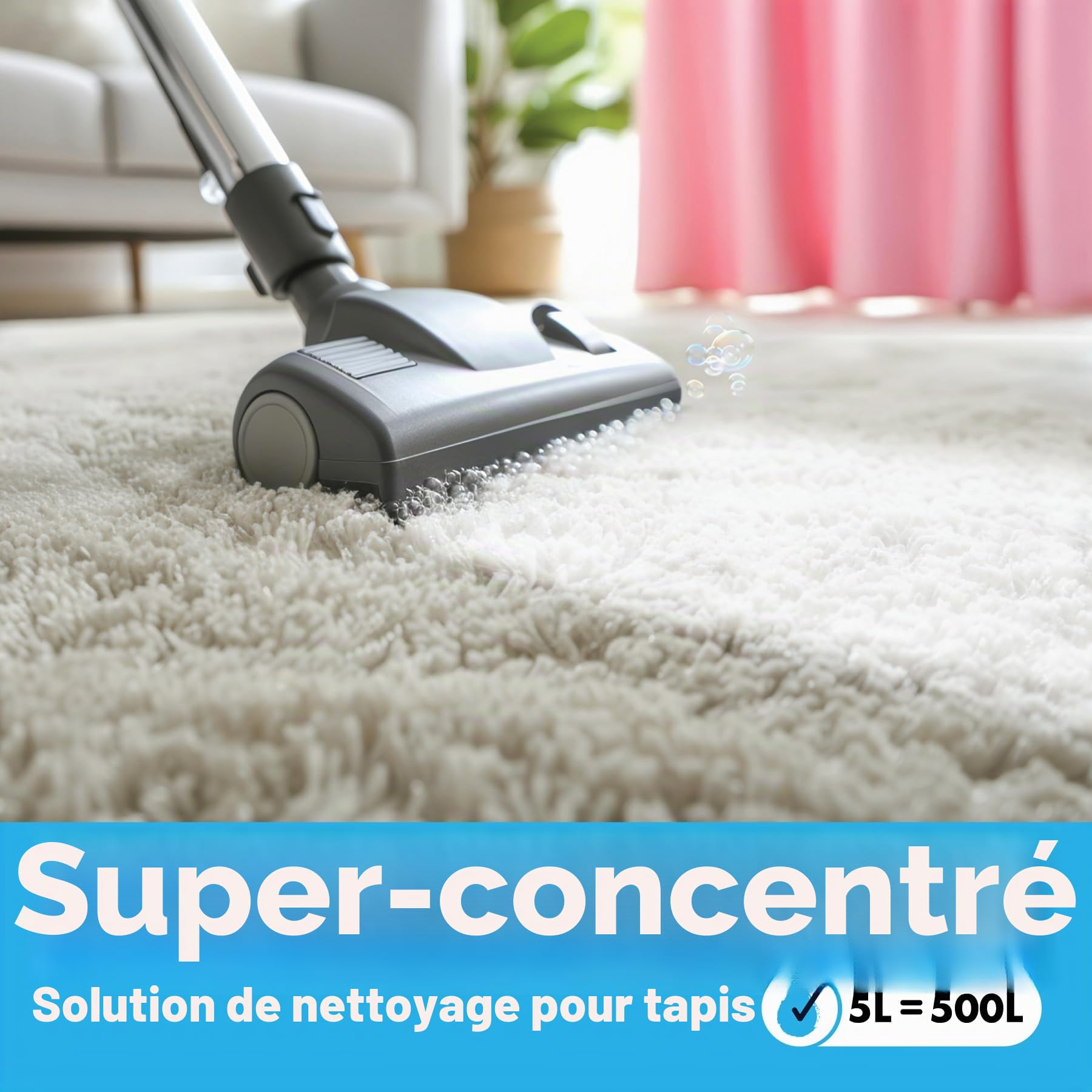 Dirtbusters Nettoyant Désodorisant Professionnel Concentré 3 en 1 pour Tapis Tissus - Neutraliseur d’Odeur, Parfum Printemps Frais, Shampooing des Moquette Machines Lavant par Extraction, 5L