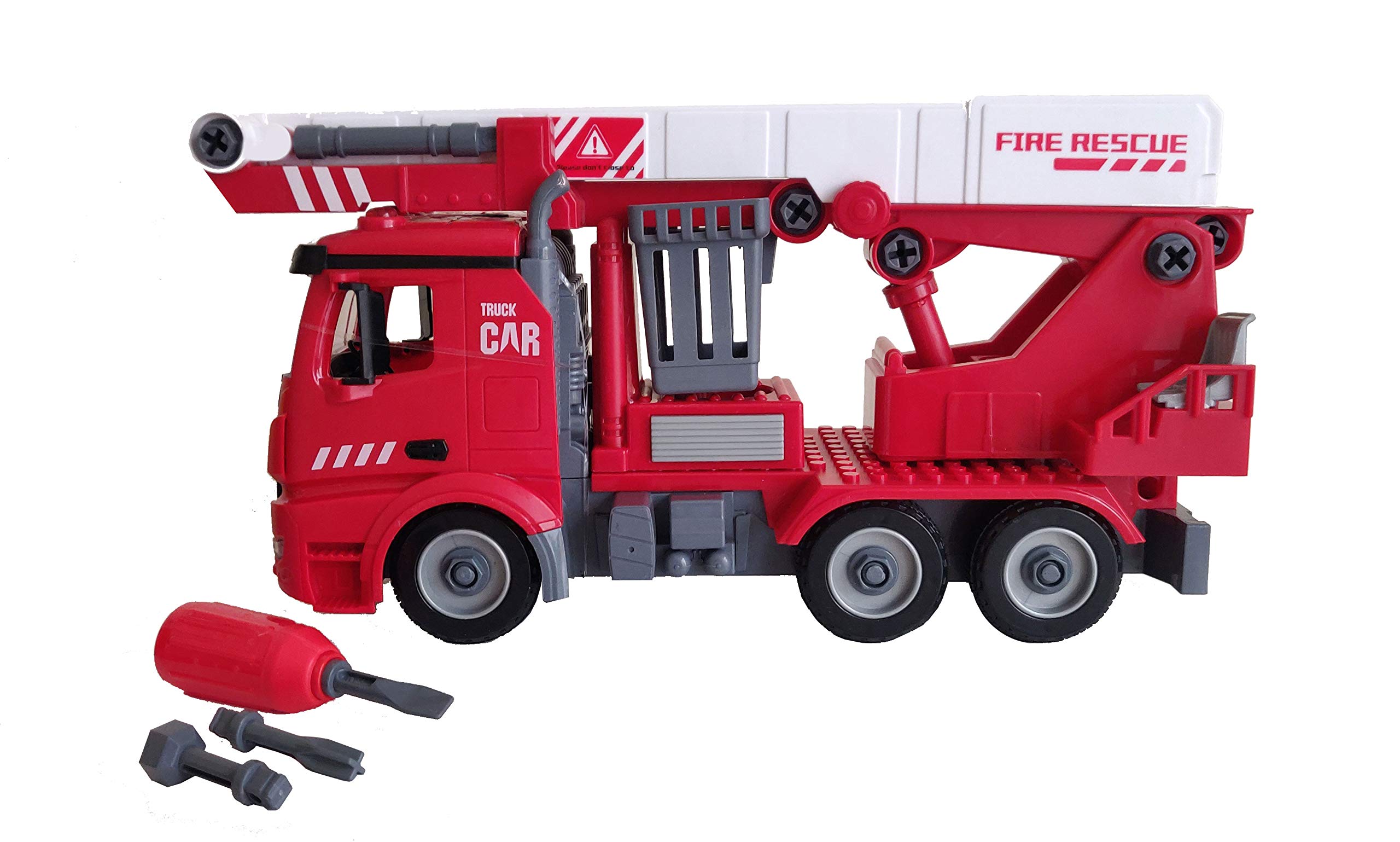 Fire Truck - DIY Set with Screwdriver. Perfect educational toy. Batteries Included