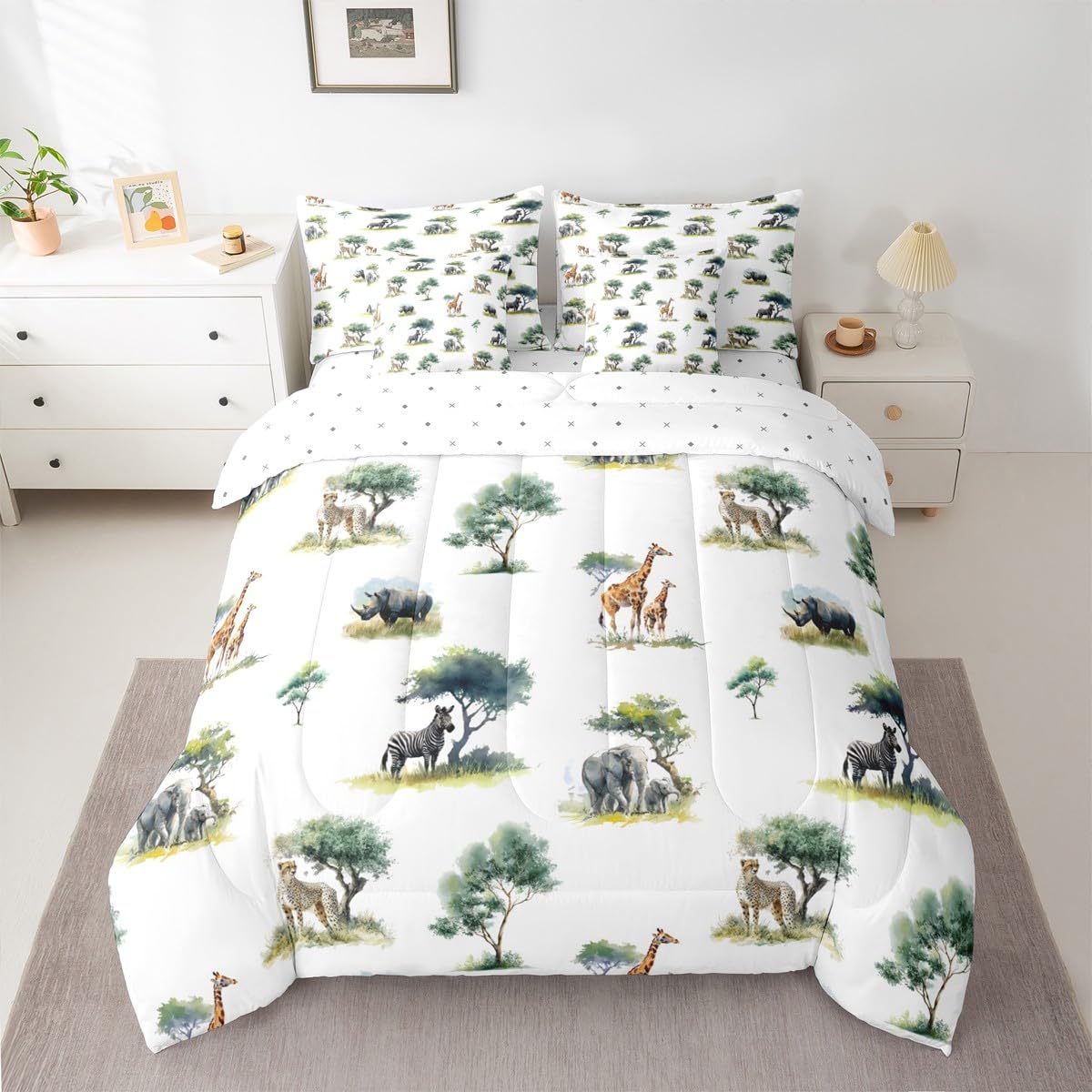 Feelyou Red & Black Geometric Bedding Set -23