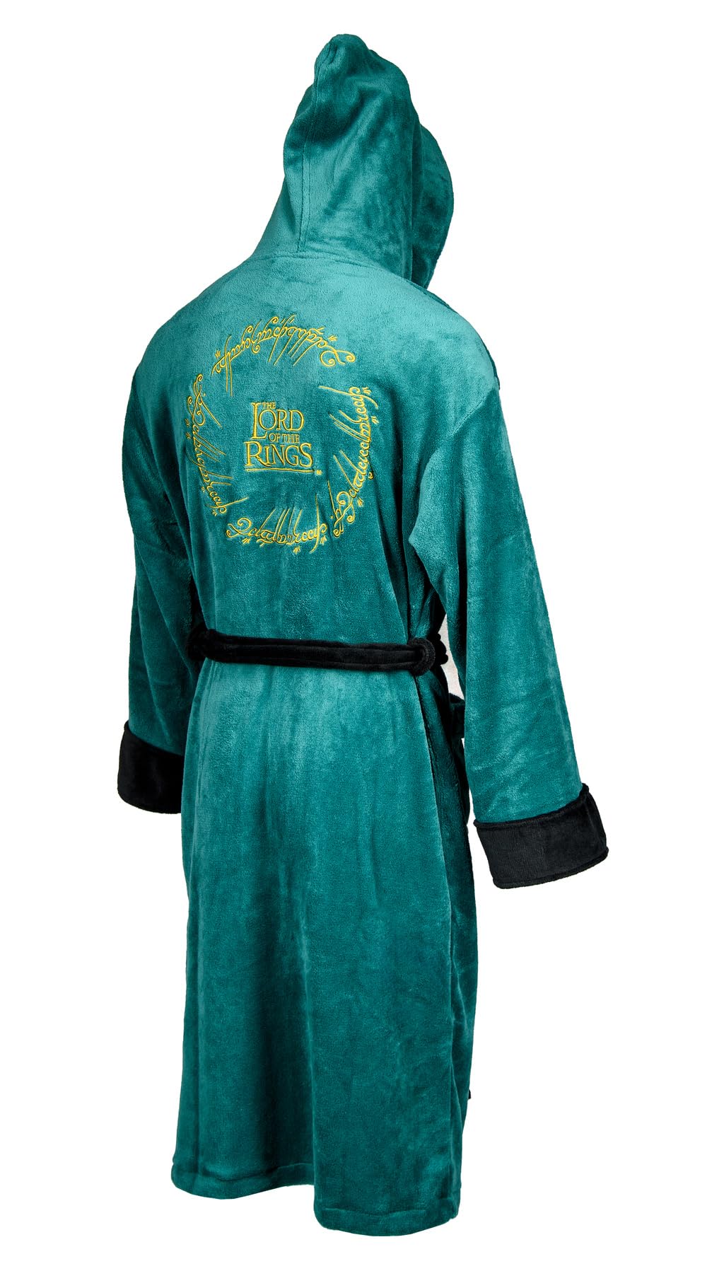 AAA Merchandise Lord of the Rings Dressing Gown - Elves Design Hooded Bathrobe - Soft Fleece with Embroidered Logo - LOTR Gifts for Men Women Adults