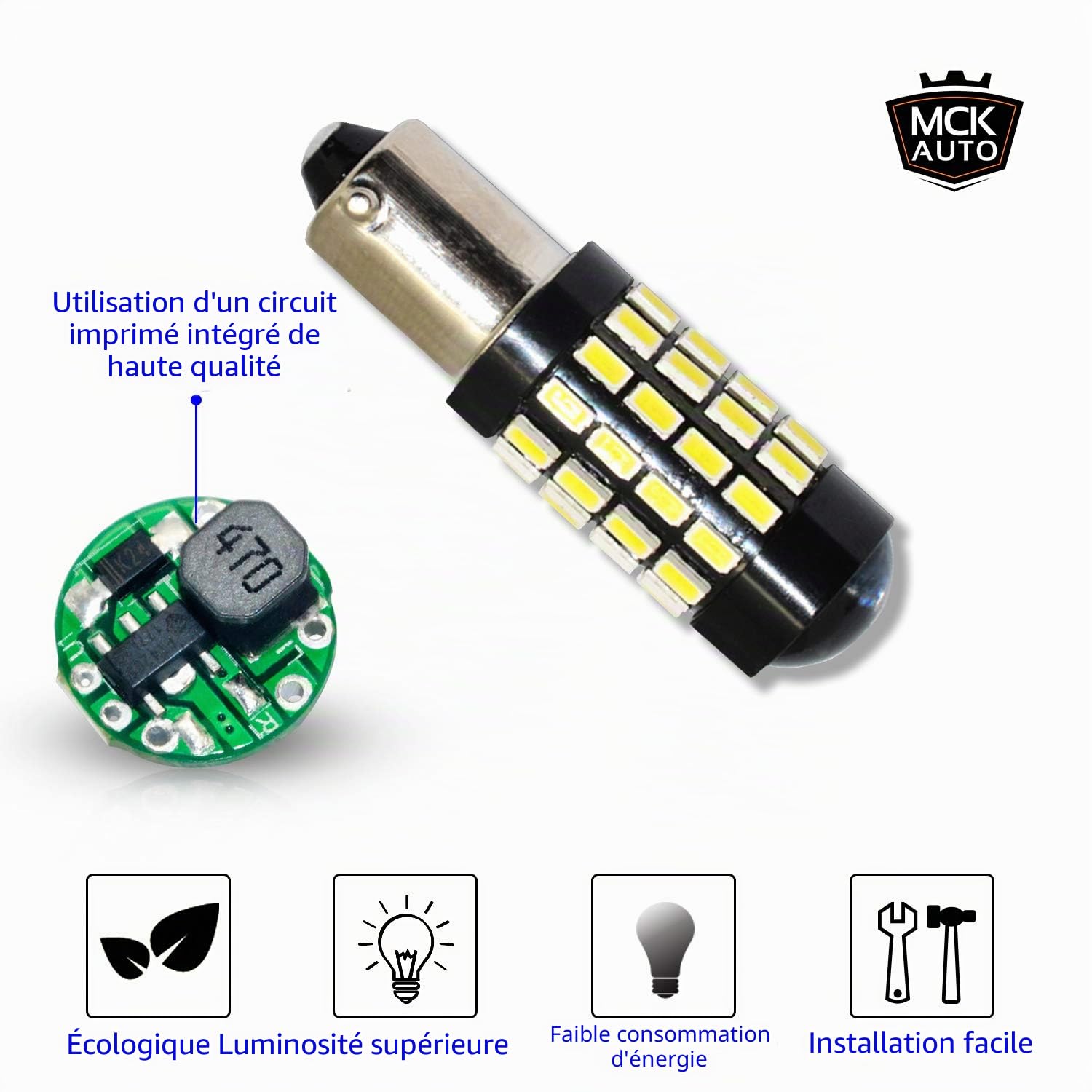 Remplacement pour Ensemble d'ampoules blanches à LED CanBus H6W, très clair et sans erreur, compatible avec F30 F31 A3
