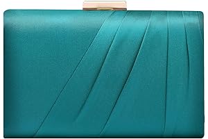 Pleated Satin Clutch Purse For Women, Perfect for Weddings, Bridal Parties and Proms